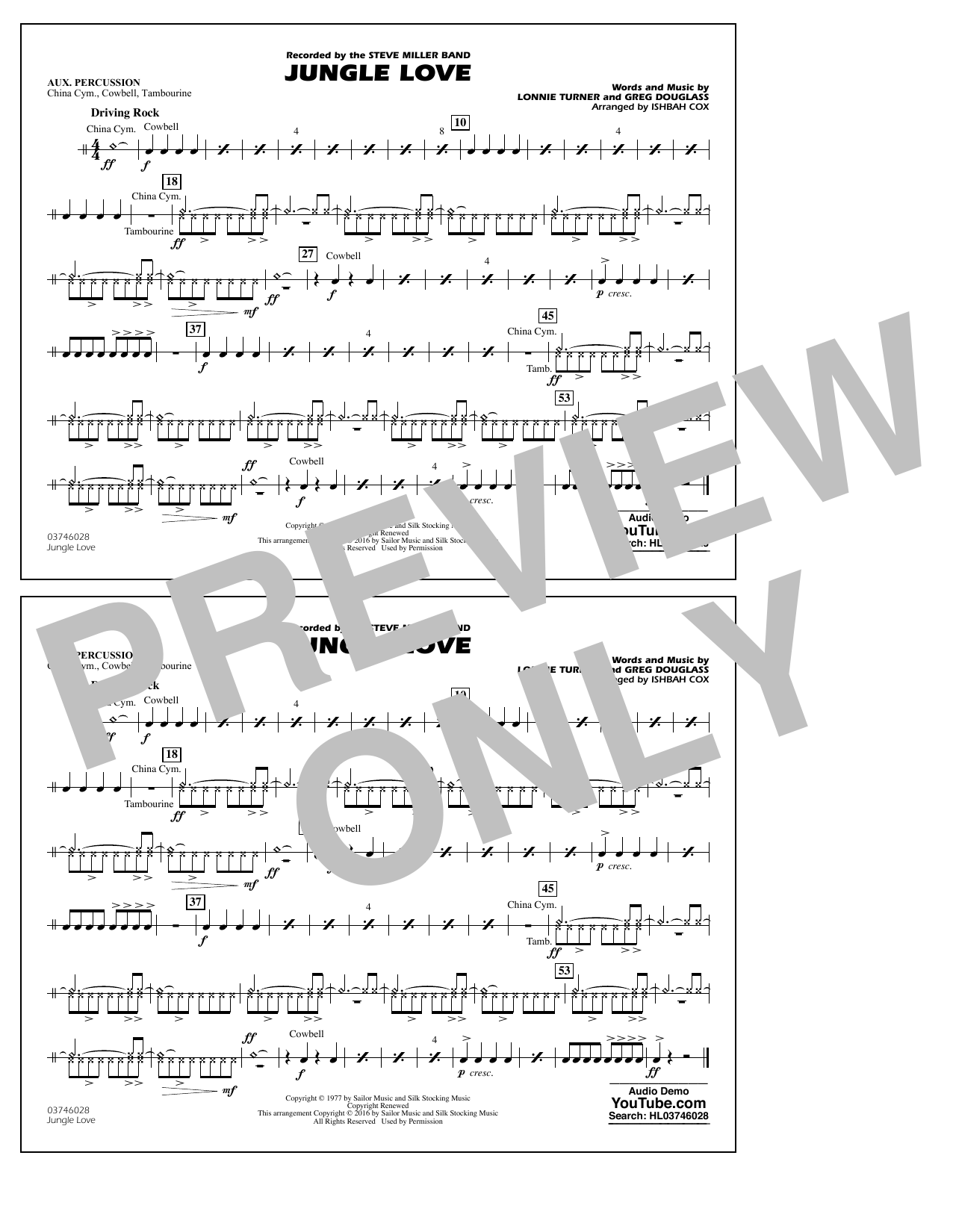 Jungle Love – Aux Percussion Jungle Love – Aux Percussion