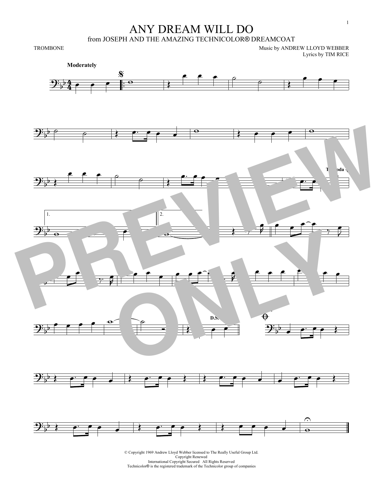 Any Dream Will Do (from Joseph and the Amazing Technicolor Dreamcoat) Any Dream Will Do (from Joseph and the Amazing Technicolor Dreamcoat)