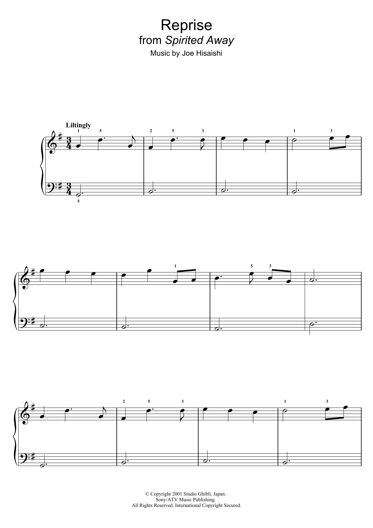 Reprise (from Spirited Away) Reprise (from Spirited Away)