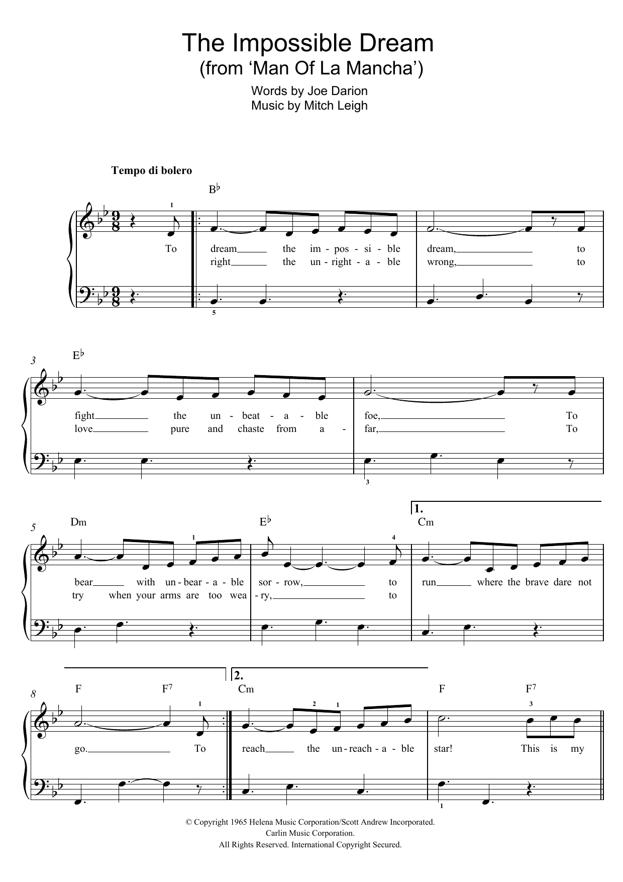 The Impossible Dream (from Man Of La Mancha) The Impossible Dream (from Man Of La Mancha)
