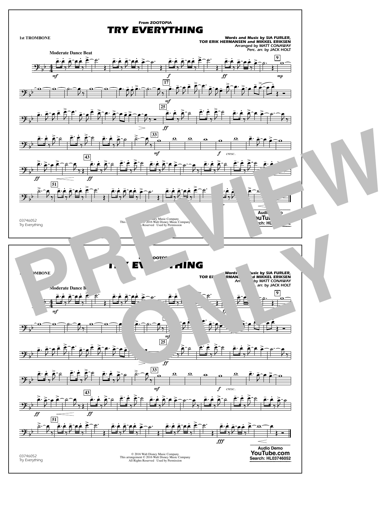 Try Everything (from Zootopia) – 1st Trombone Try Everything (from Zootopia) – 1st Trombone