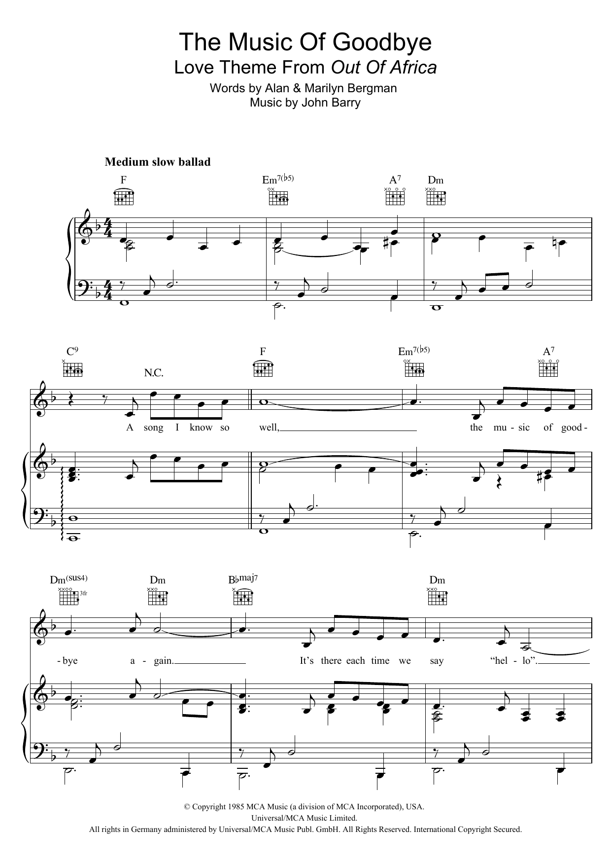 The Music Of Goodbye The Music Of Goodbye