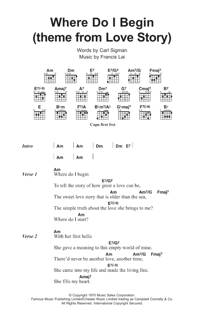 Where Do I Begin (theme from Love Story) Where Do I Begin (theme from Love Story)