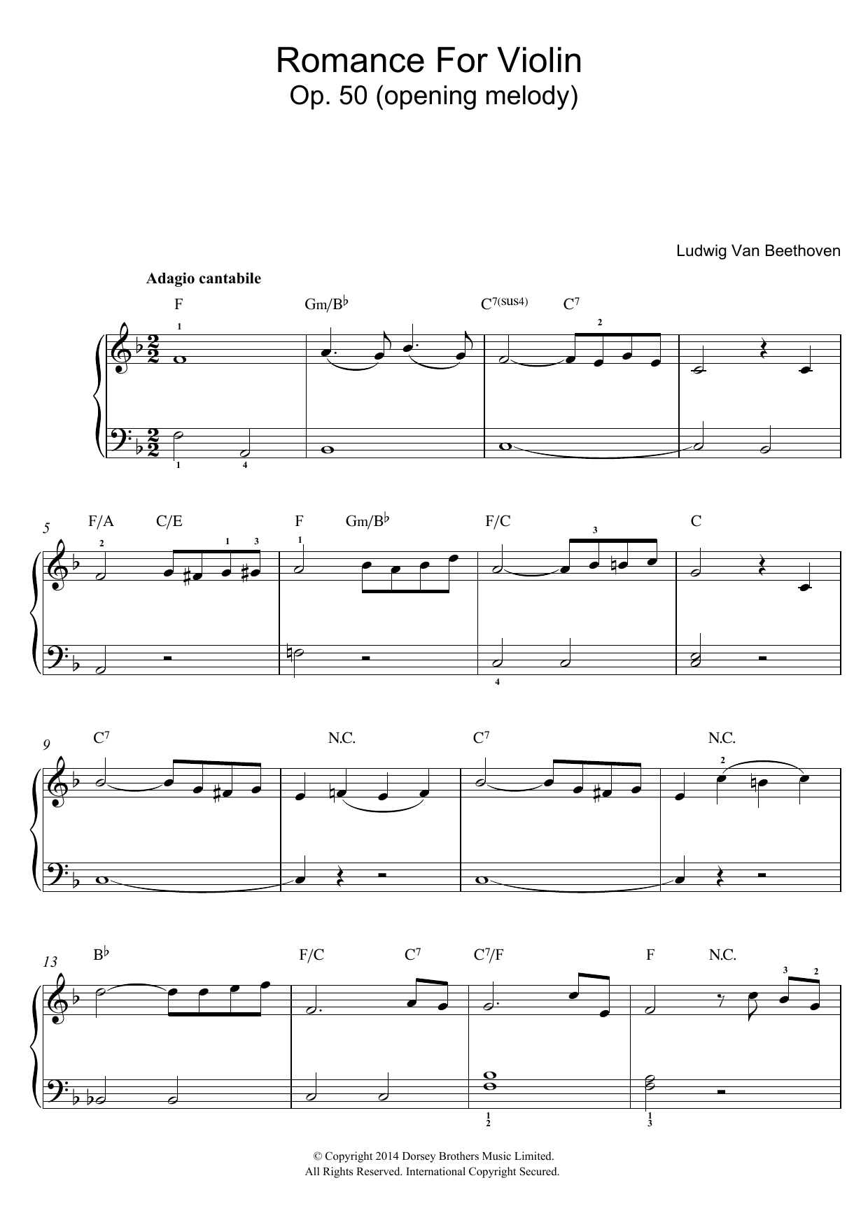Romance For Violin And Orchestra, No.2 In F Major, Op.50 Romance For Violin And Orchestra, No.2 In F Major, Op.50