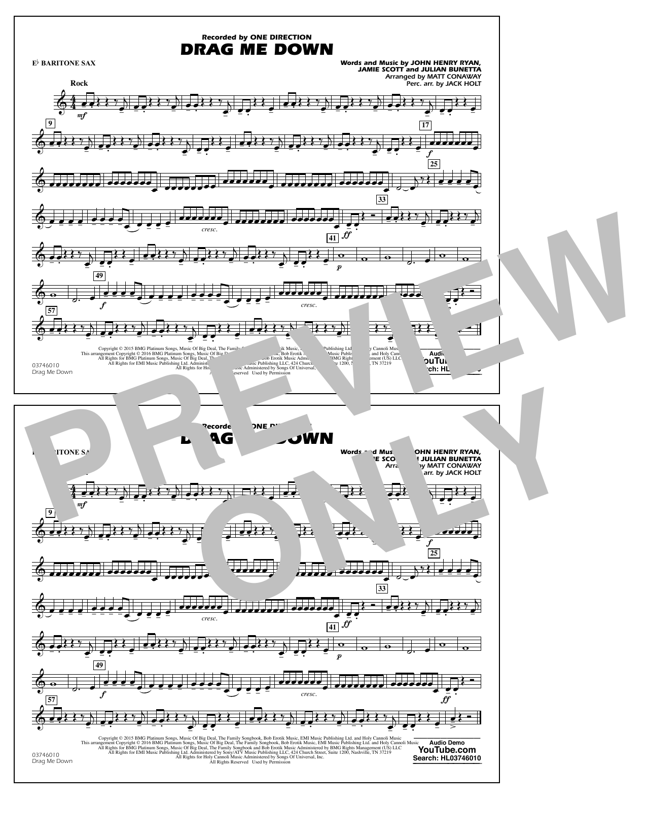 Drag Me Down – Eb Baritone Sax Drag Me Down – Eb Baritone Sax