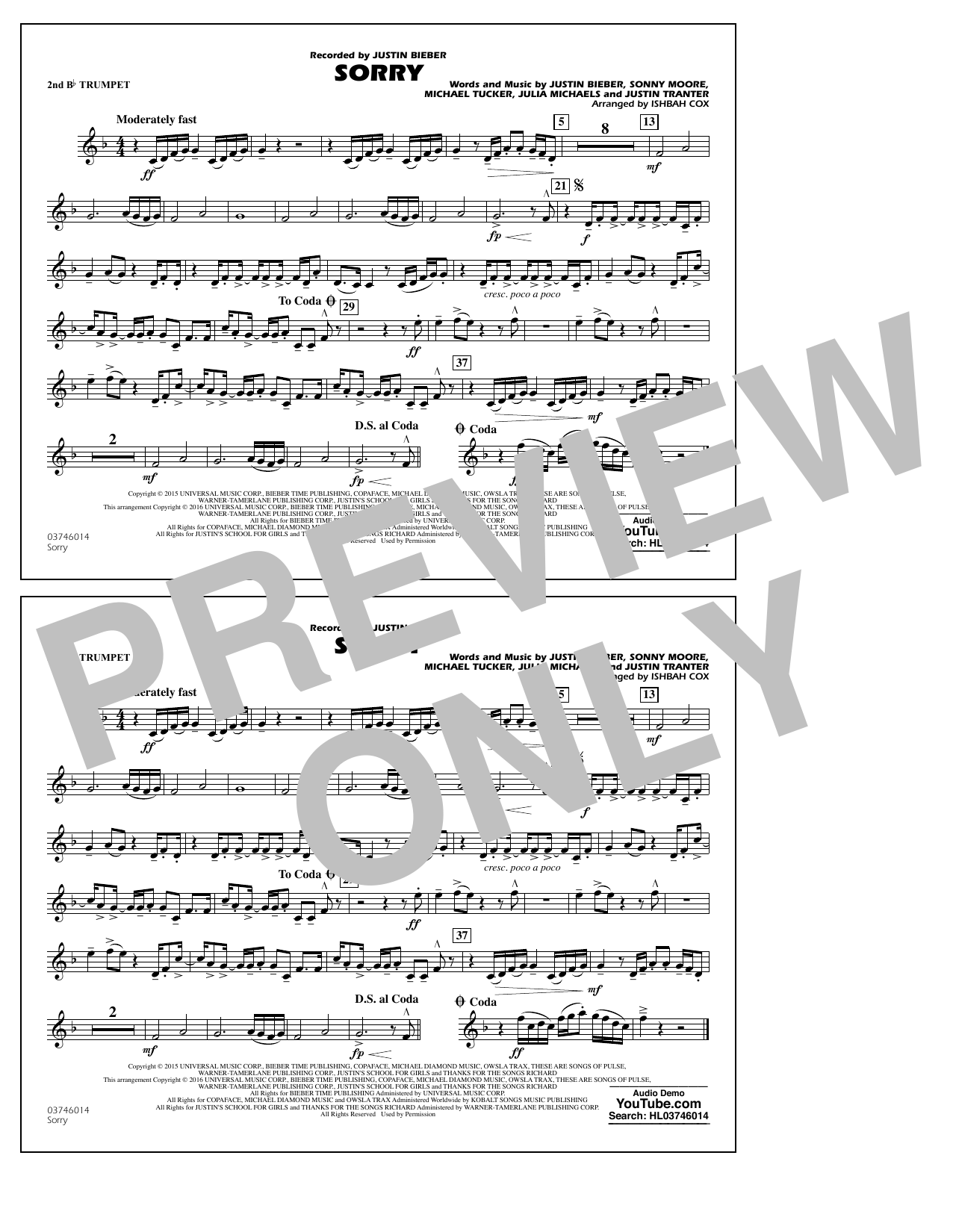 Sorry – 2nd Bb Trumpet Sorry – 2nd Bb Trumpet