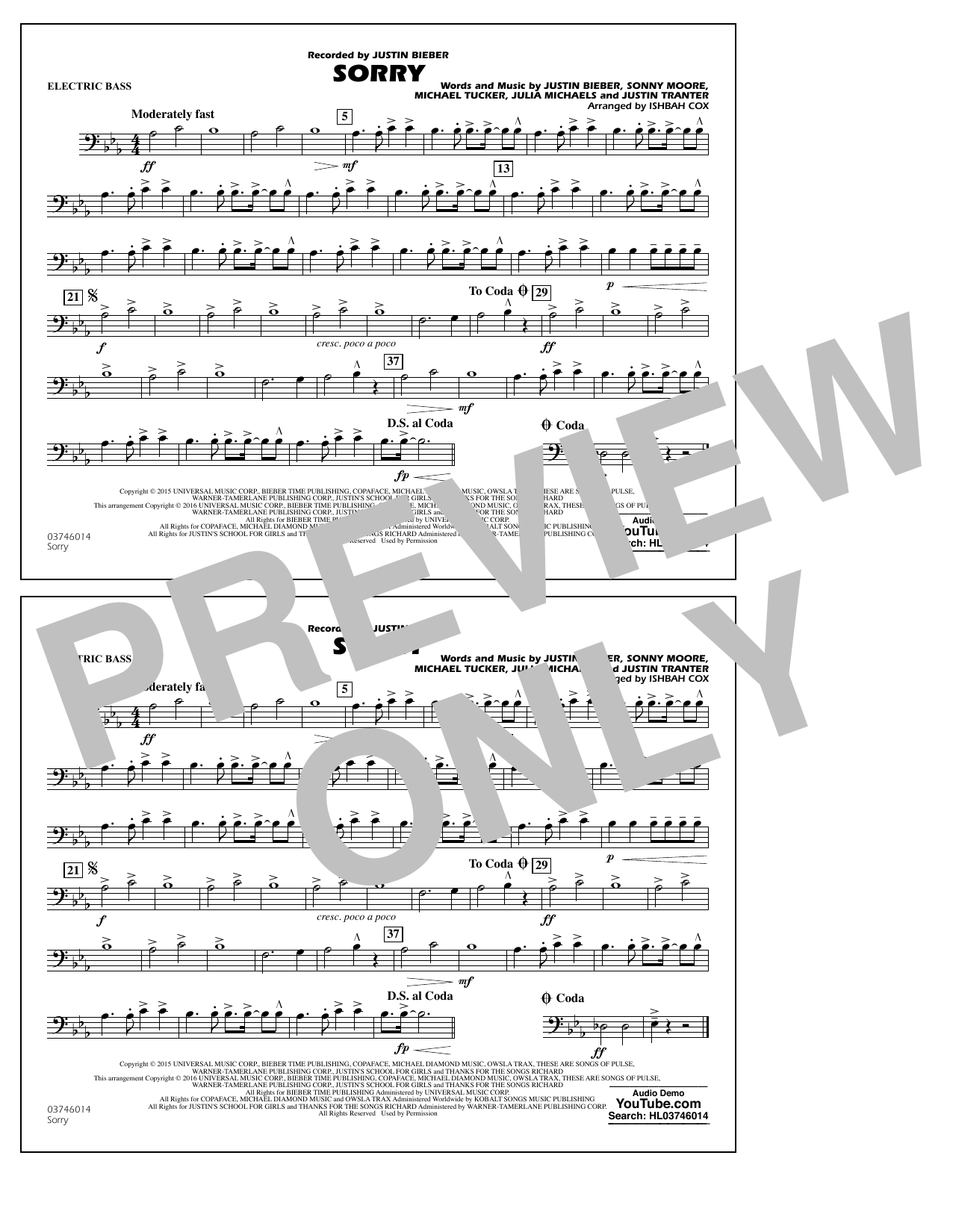 Sorry – Electric Bass Sorry – Electric Bass