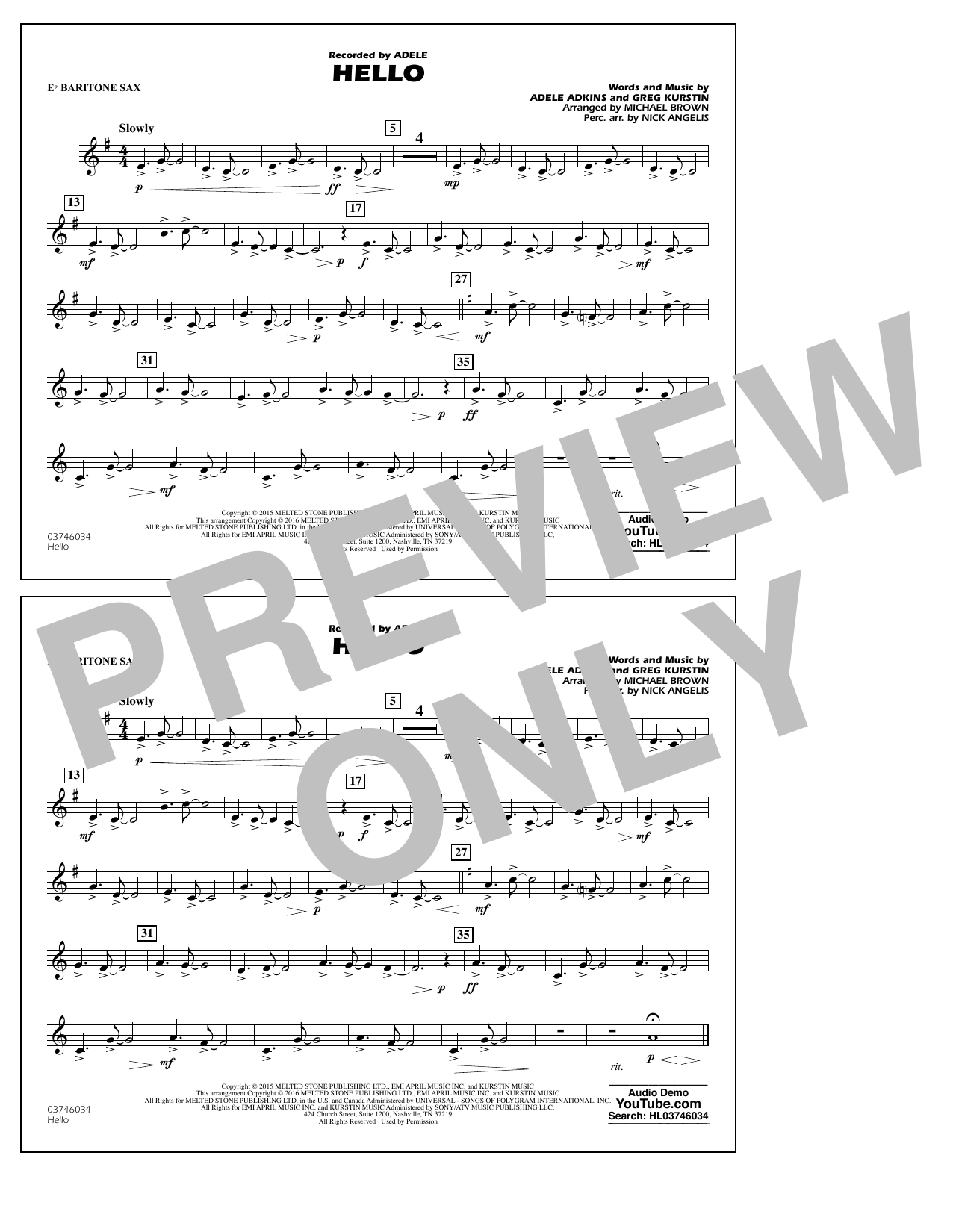 Hello – Eb Baritone Sax Hello – Eb Baritone Sax