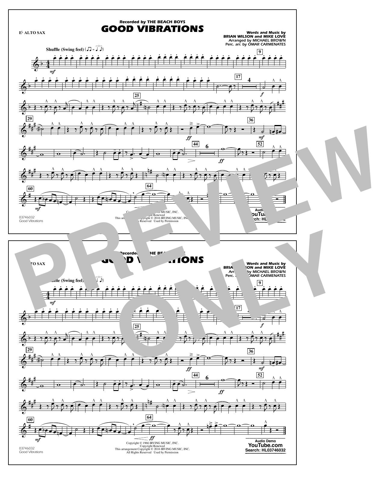 Good Vibrations – Eb Alto Sax Good Vibrations – Eb Alto Sax