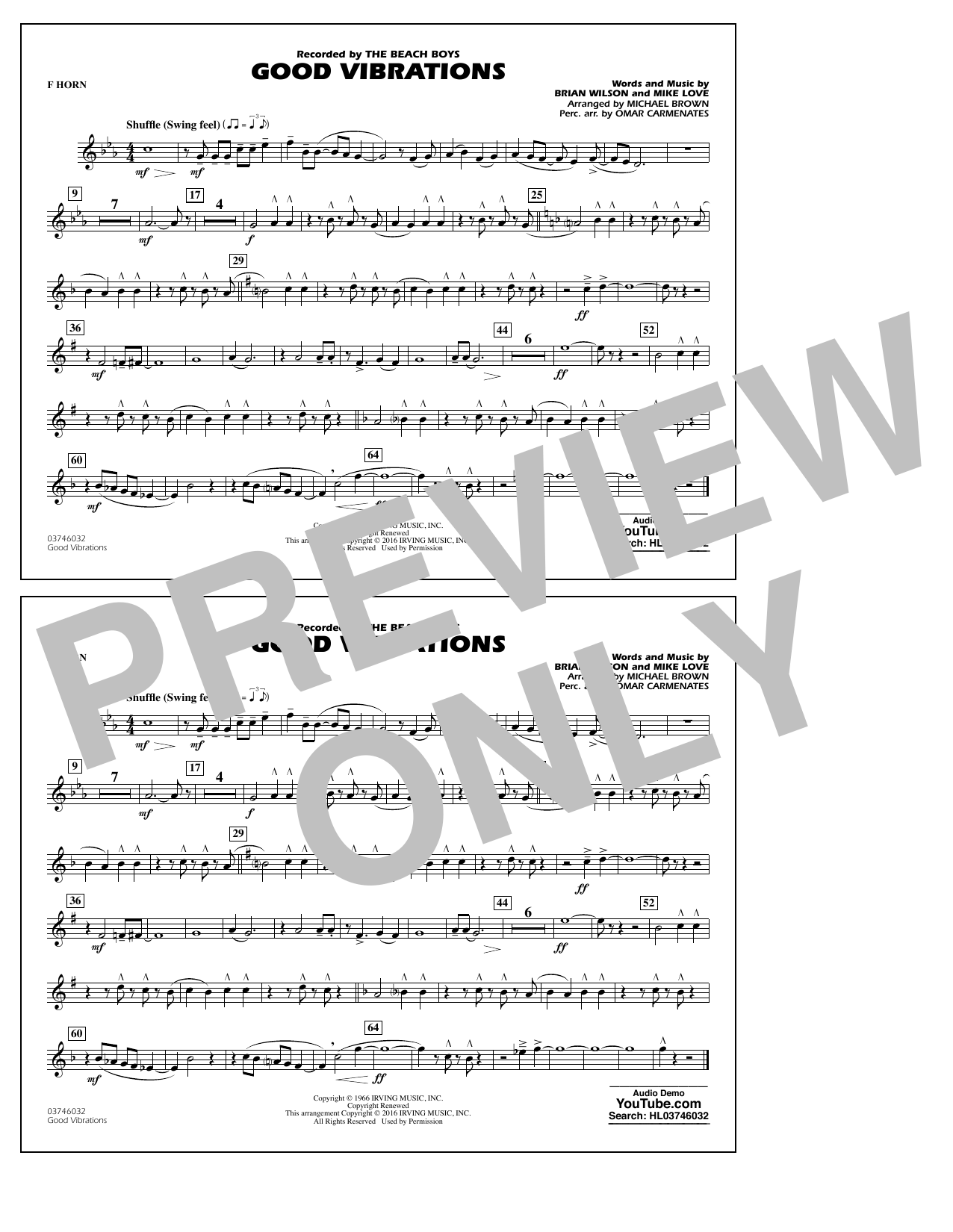 Good Vibrations – F Horn Good Vibrations – F Horn