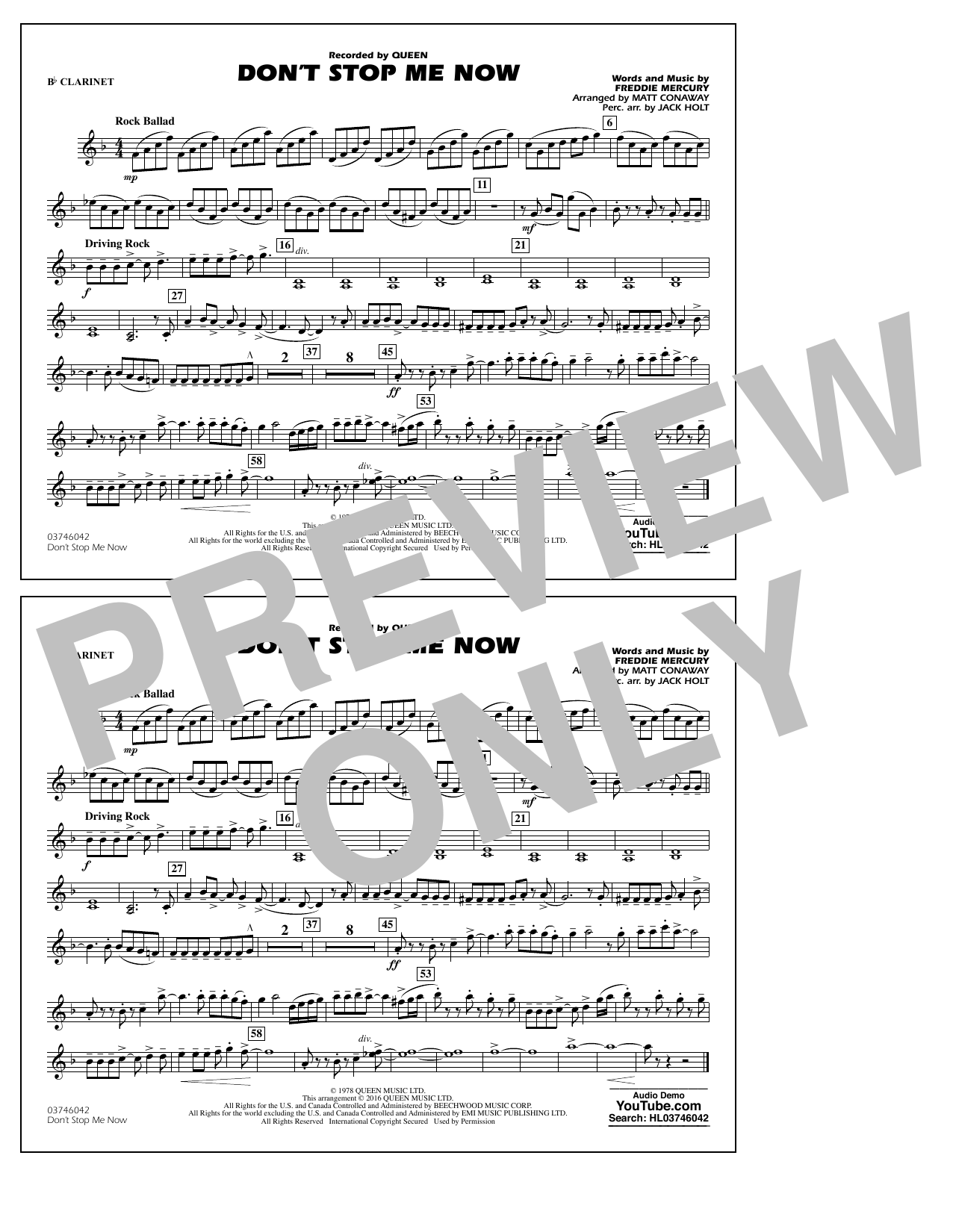 Don’t Stop Me Now – Bb Clarinet Don’t Stop Me Now – Bb Clarinet