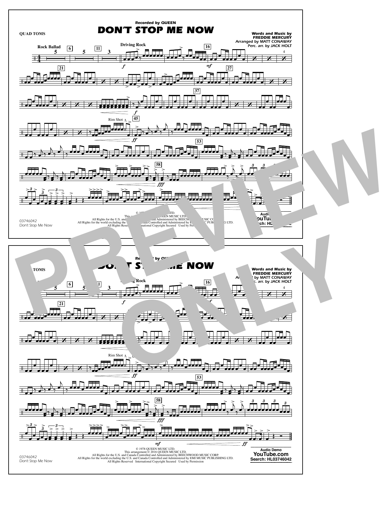Don’t Stop Me Now – Quad Toms Don’t Stop Me Now – Quad Toms