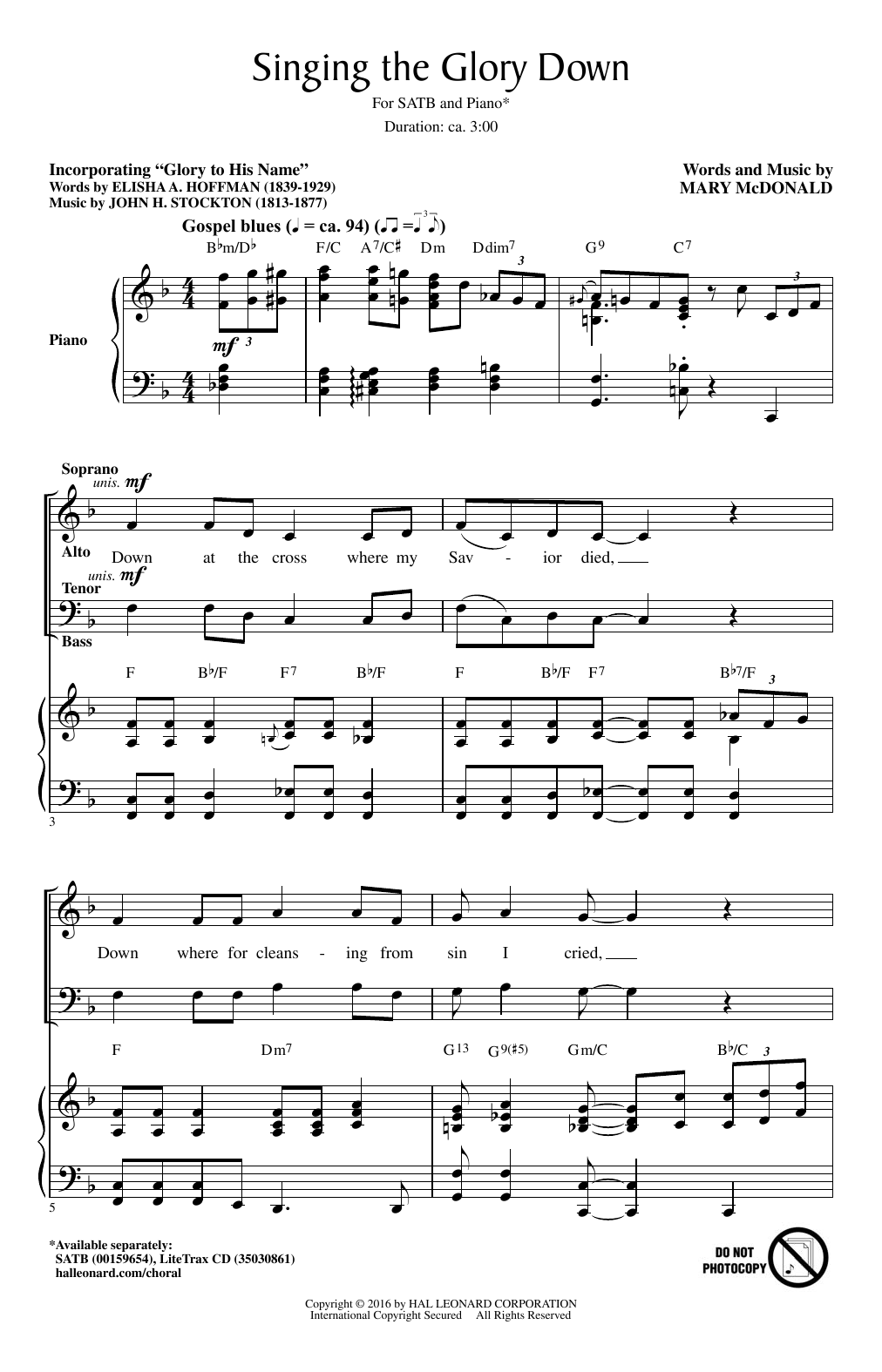Singing The Glory Down Singing The Glory Down
