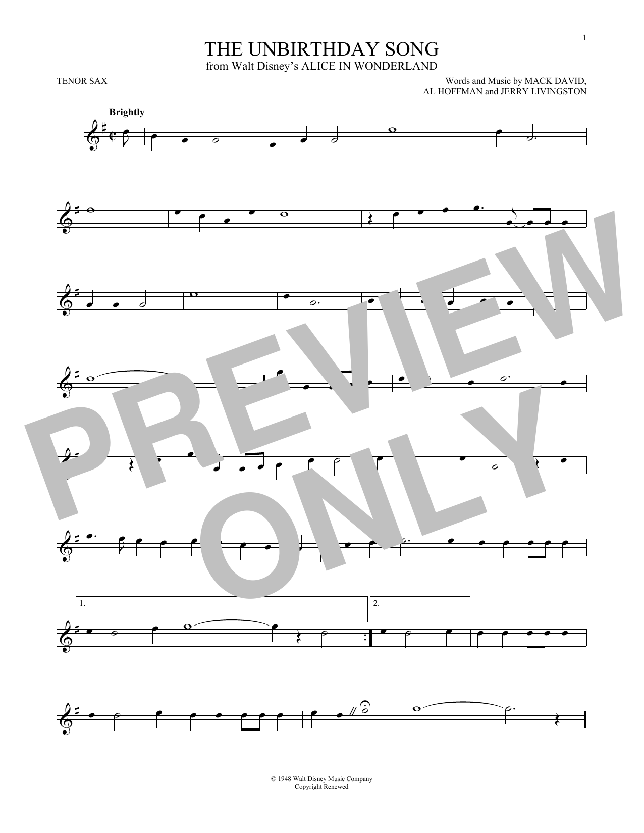 The Unbirthday Song (from Alice In Wonderland) The Unbirthday Song (from Alice In Wonderland)