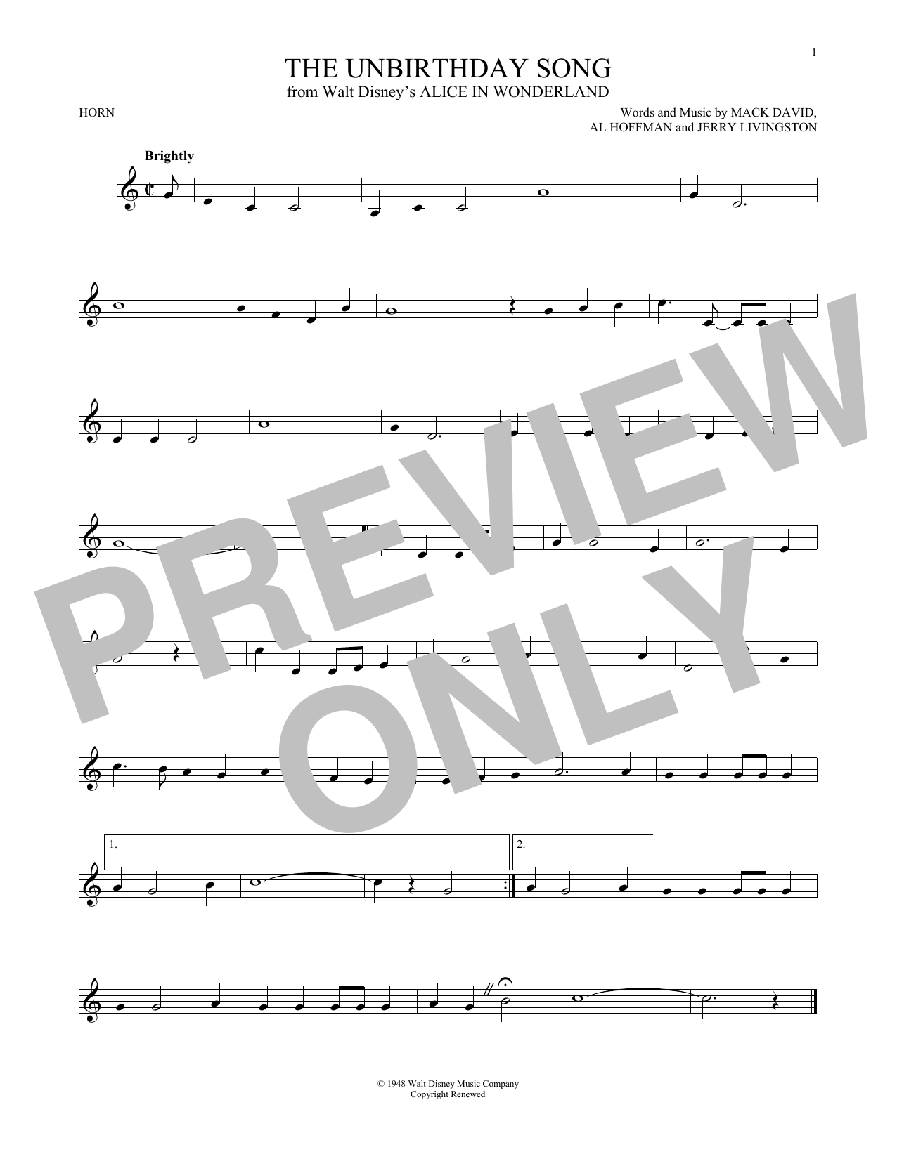 The Unbirthday Song (from Alice In Wonderland) The Unbirthday Song (from Alice In Wonderland)