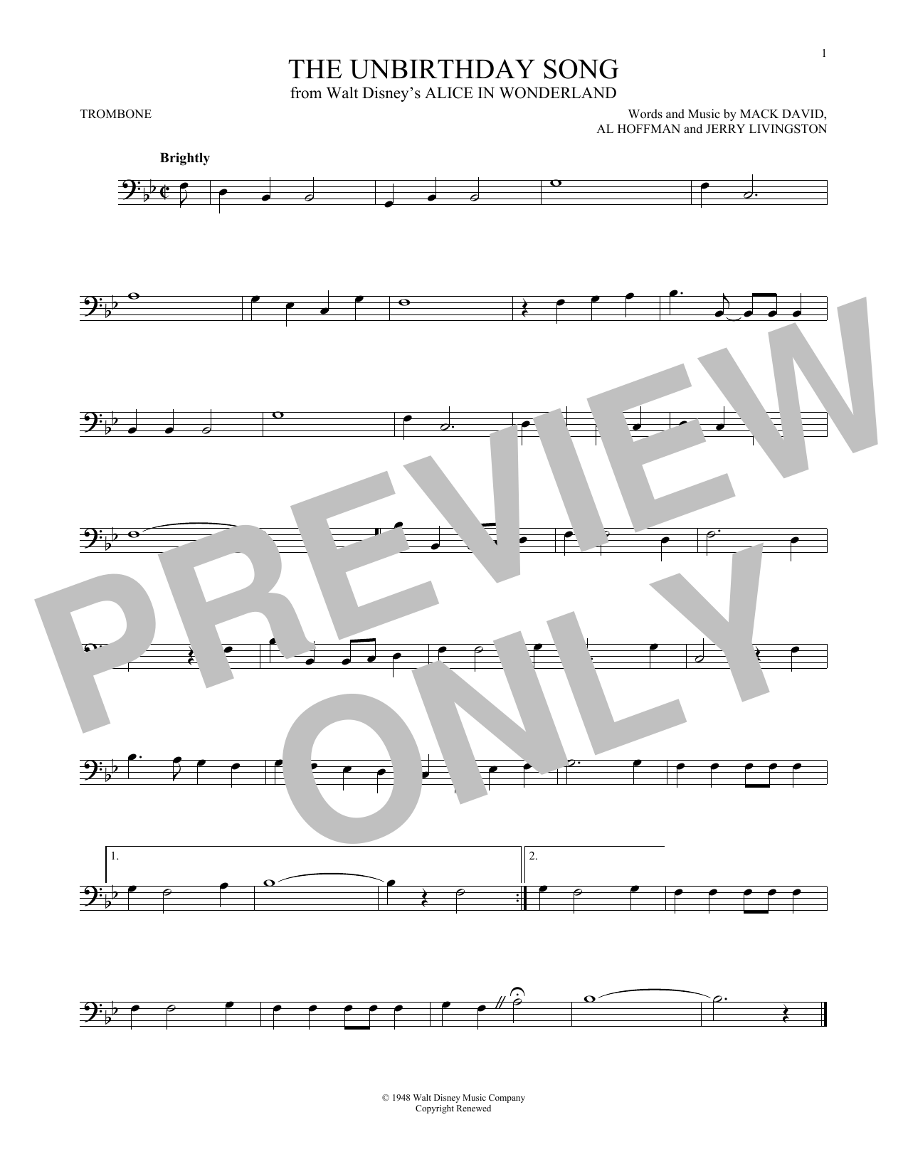 The Unbirthday Song (from Alice In Wonderland) The Unbirthday Song (from Alice In Wonderland)
