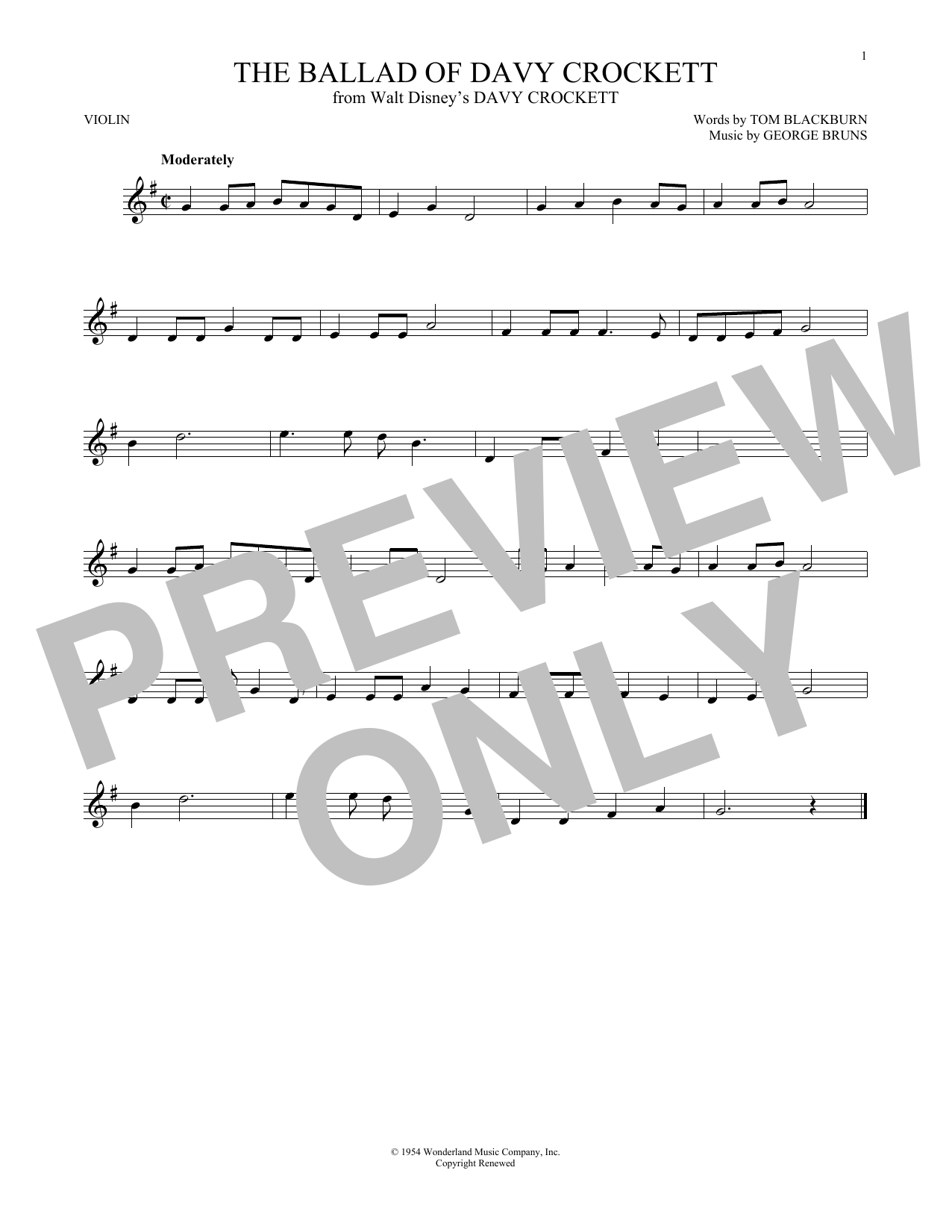 The Ballad Of Davy Crockett (from Davy Crockett) The Ballad Of Davy Crockett (from Davy Crockett)