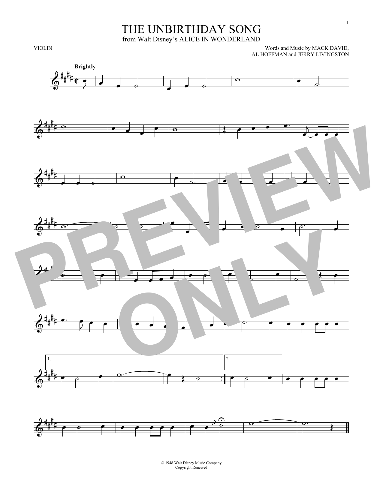 The Unbirthday Song (from Alice In Wonderland) The Unbirthday Song (from Alice In Wonderland)