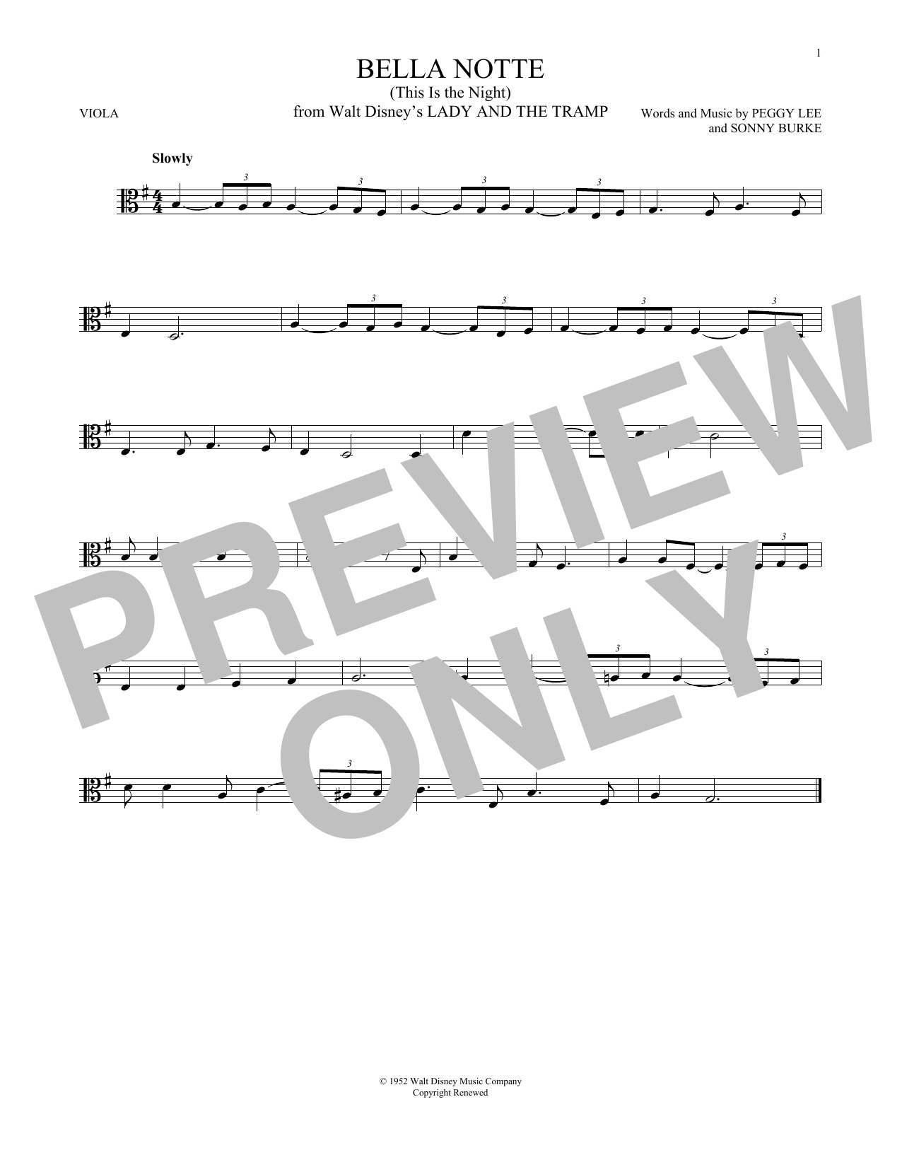 Bella Notte (This Is The Night) (from Lady And The Tramp) Bella Notte (This Is The Night) (from Lady And The Tramp)