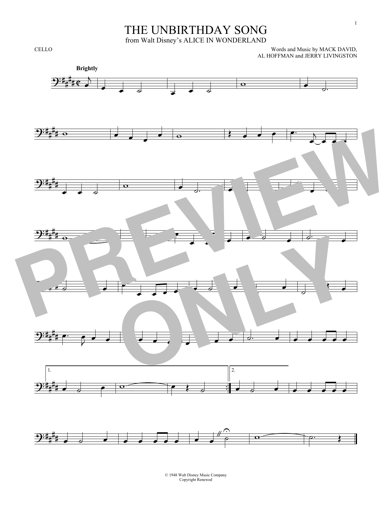 The Unbirthday Song (from Alice In Wonderland) The Unbirthday Song (from Alice In Wonderland)