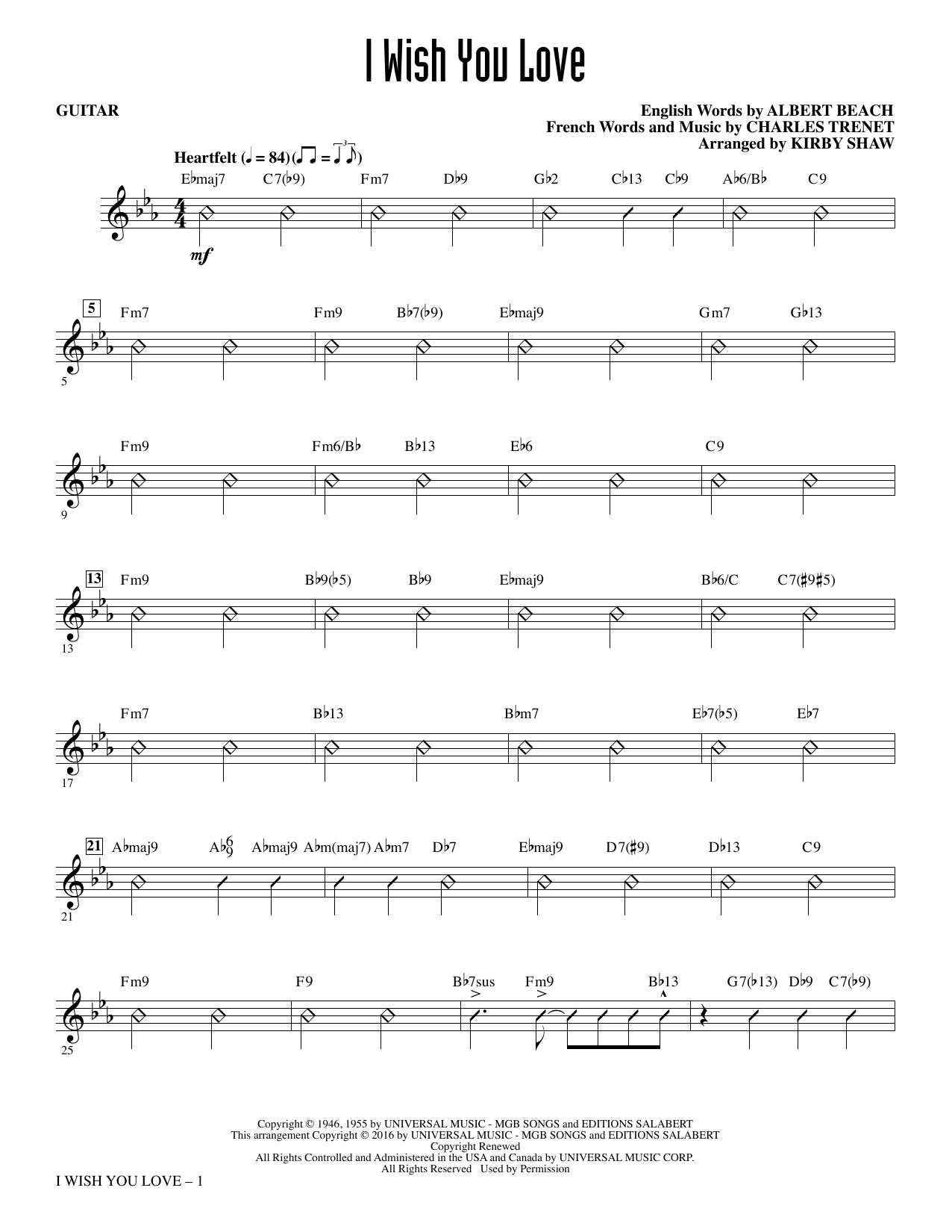 I Wish You Love – Guitar I Wish You Love – Guitar