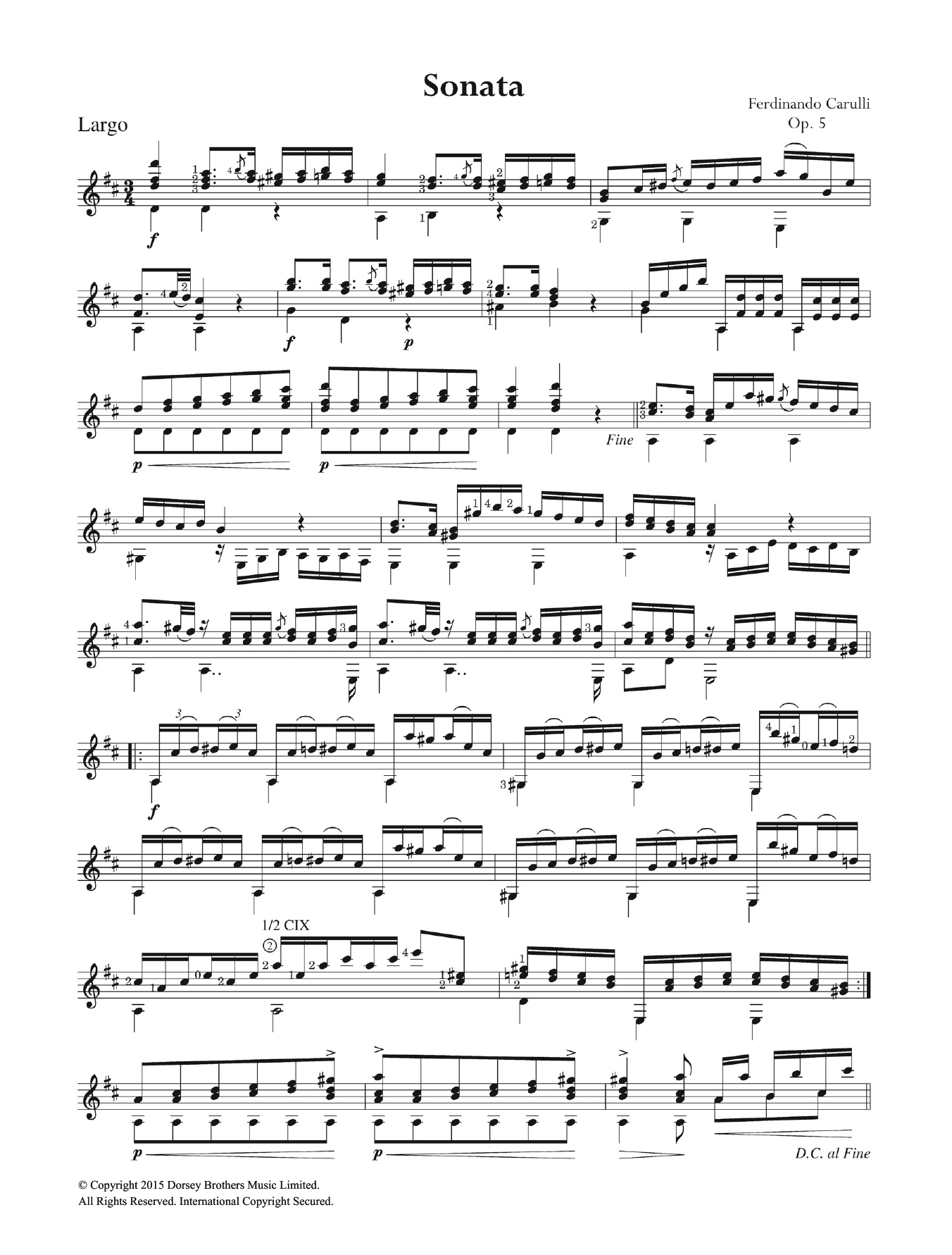 Sonata Op. 5 Sonata Op. 5