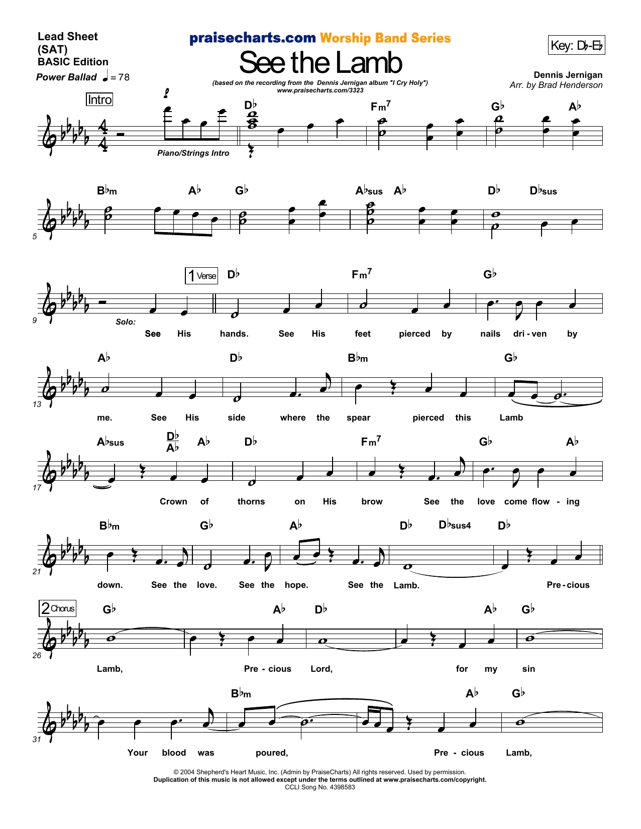 See The Lamb – Orchestration See The Lamb – Orchestration