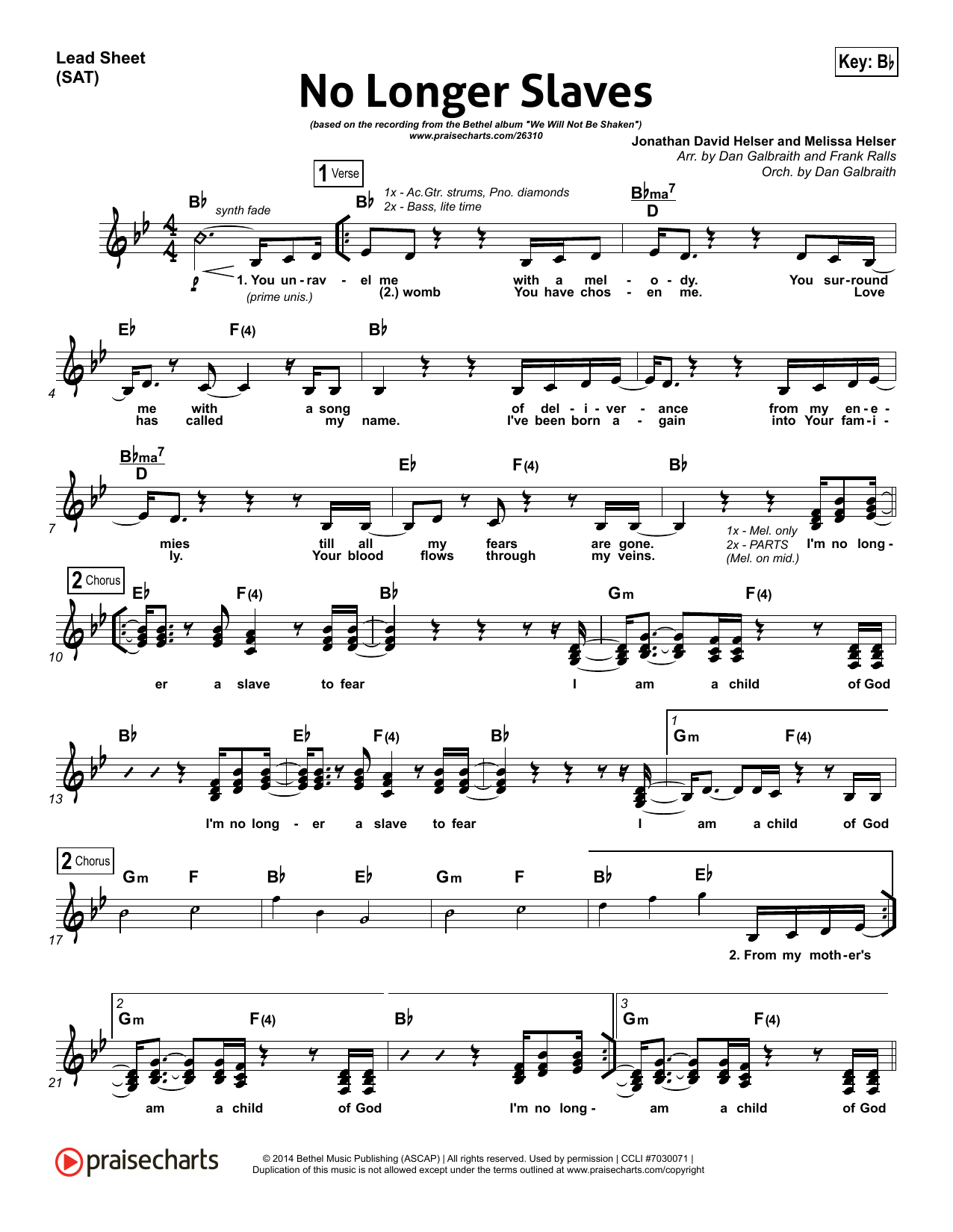 No Longer Slaves – Orchestration No Longer Slaves – Orchestration