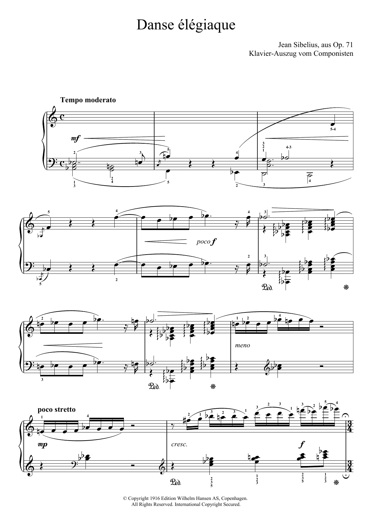 Danse Elegiaque (From Scaramouche, Op.71) Danse Elegiaque (From Scaramouche, Op.71)