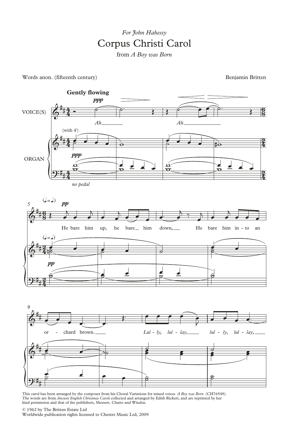 Corpus Christi Carol (from A Boy Was Born) Corpus Christi Carol (from A Boy Was Born)