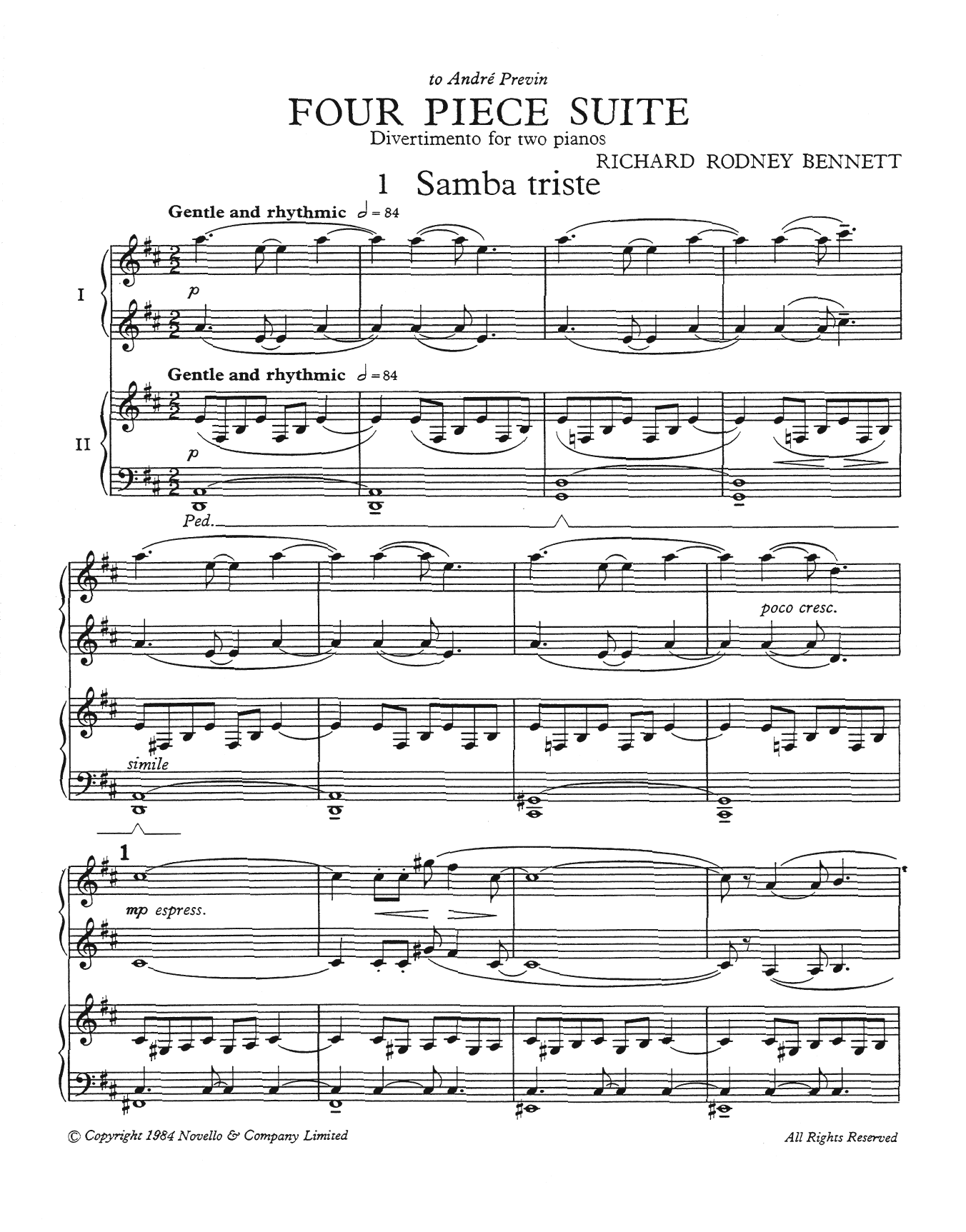 Four Piece Suite (for 2 pianos) Four Piece Suite (for 2 pianos)