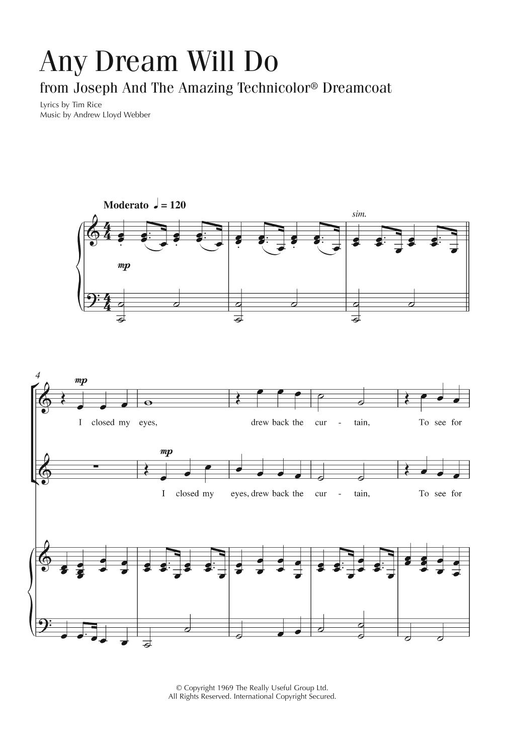 Any Dream Will Do (from Joseph And The Amazing Technicolor Dreamcoat) Any Dream Will Do (from Joseph And The Amazing Technicolor Dreamcoat)