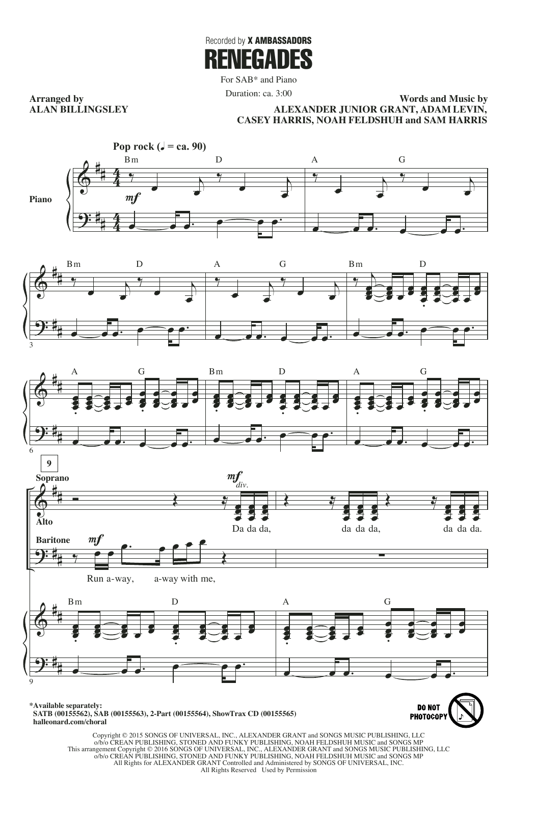 Renegades (arr. Alan Billingsley) Renegades (arr. Alan Billingsley)