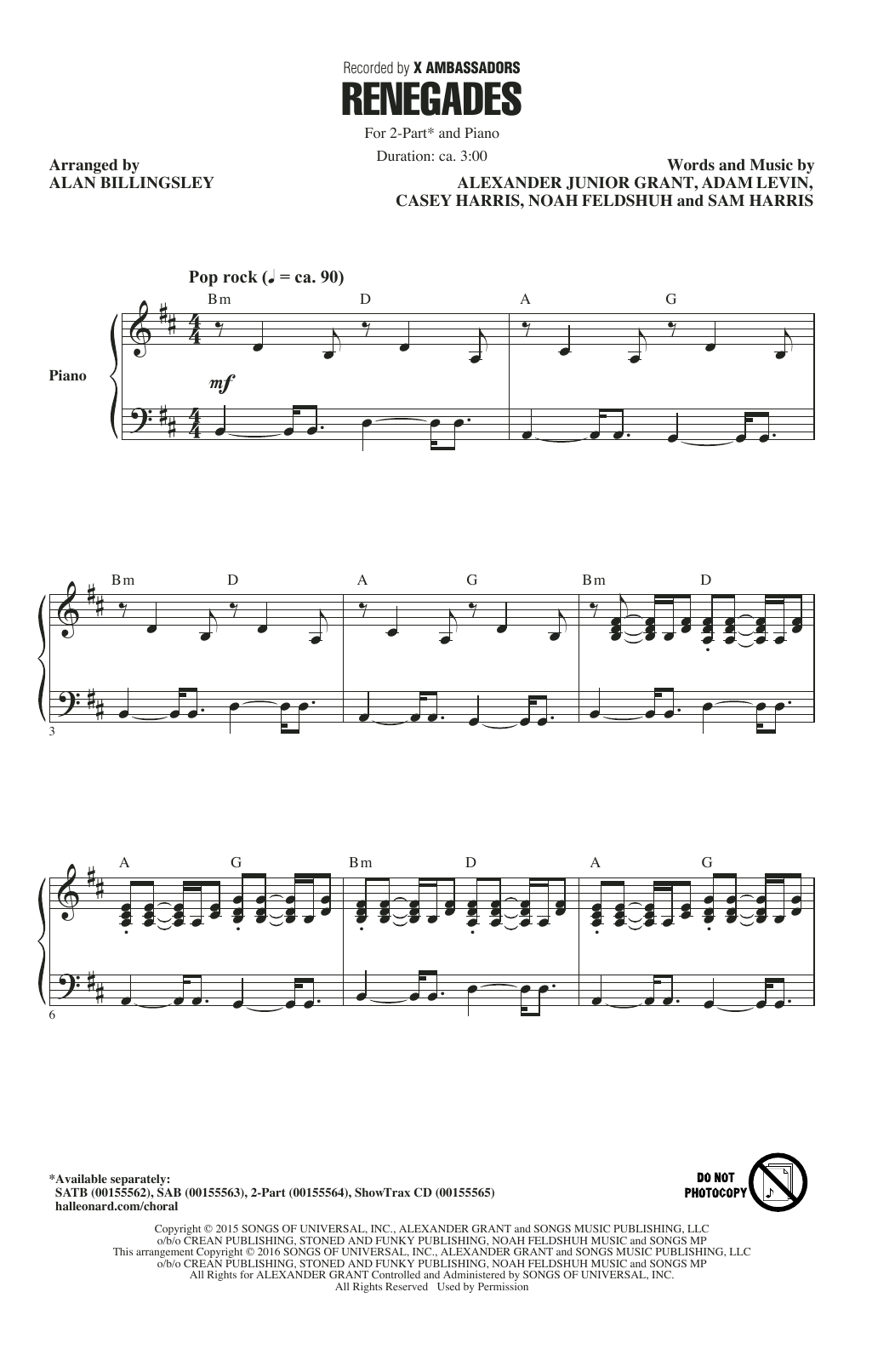 Renegades (arr. Alan Billingsley) Renegades (arr. Alan Billingsley)