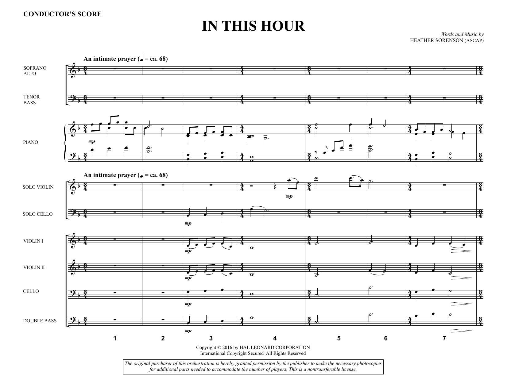 In This Hour – Full Score In This Hour – Full Score