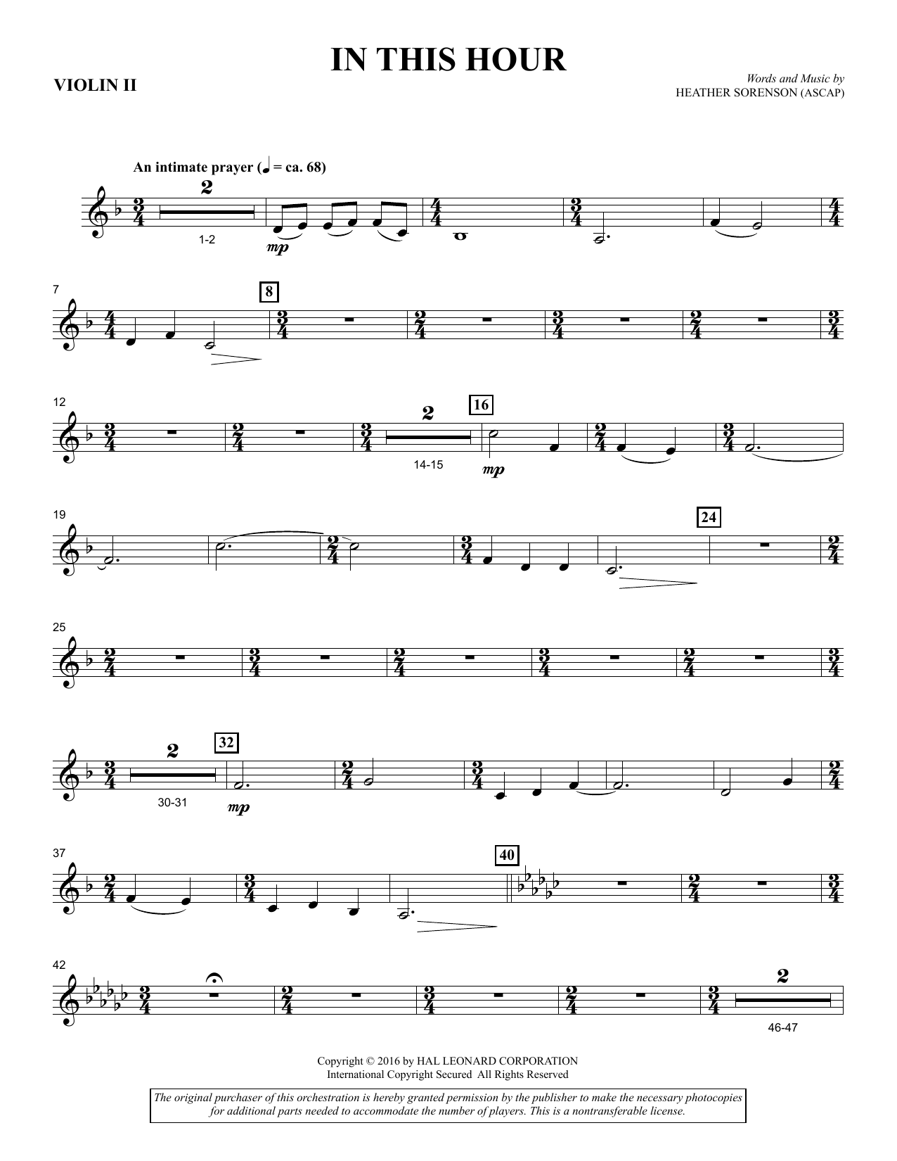 In This Hour – Violin 2 In This Hour – Violin 2
