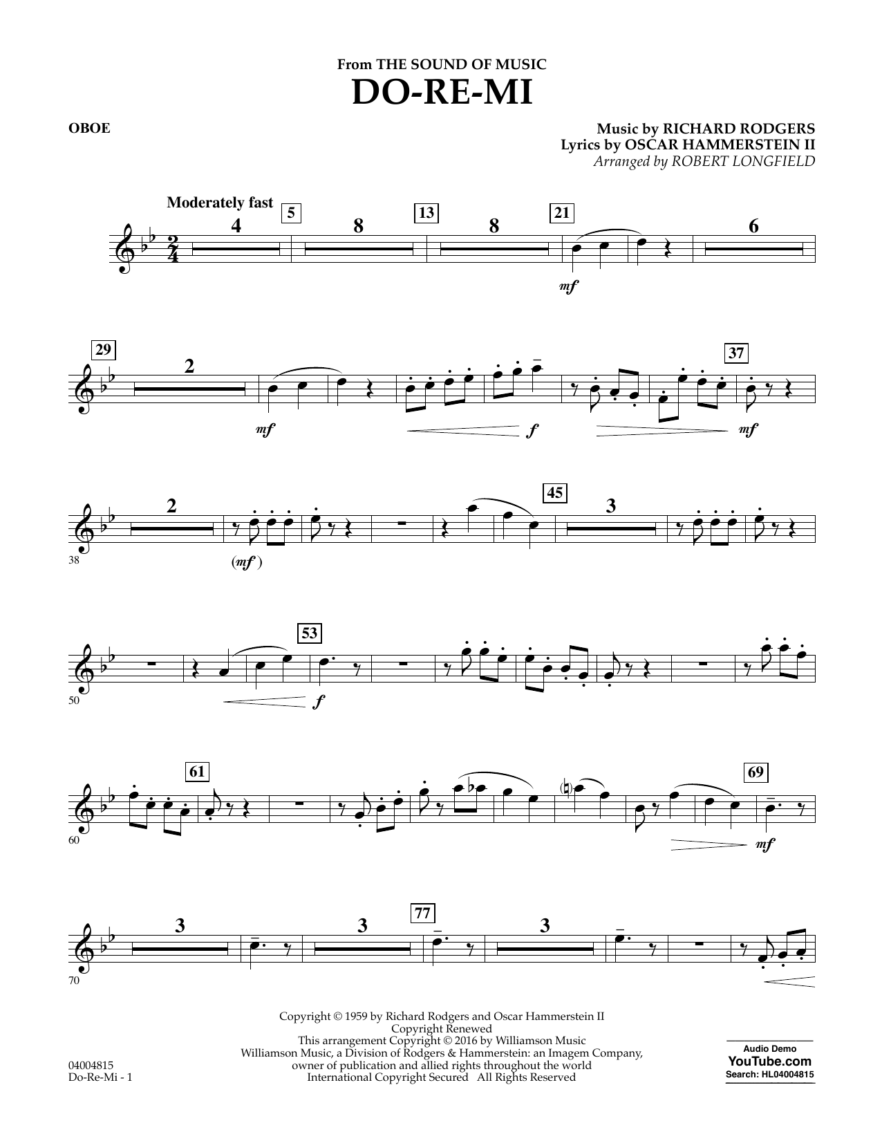 Do-Re-Mi (from The Sound of Music) – Oboe Do-Re-Mi (from The Sound of Music) – Oboe