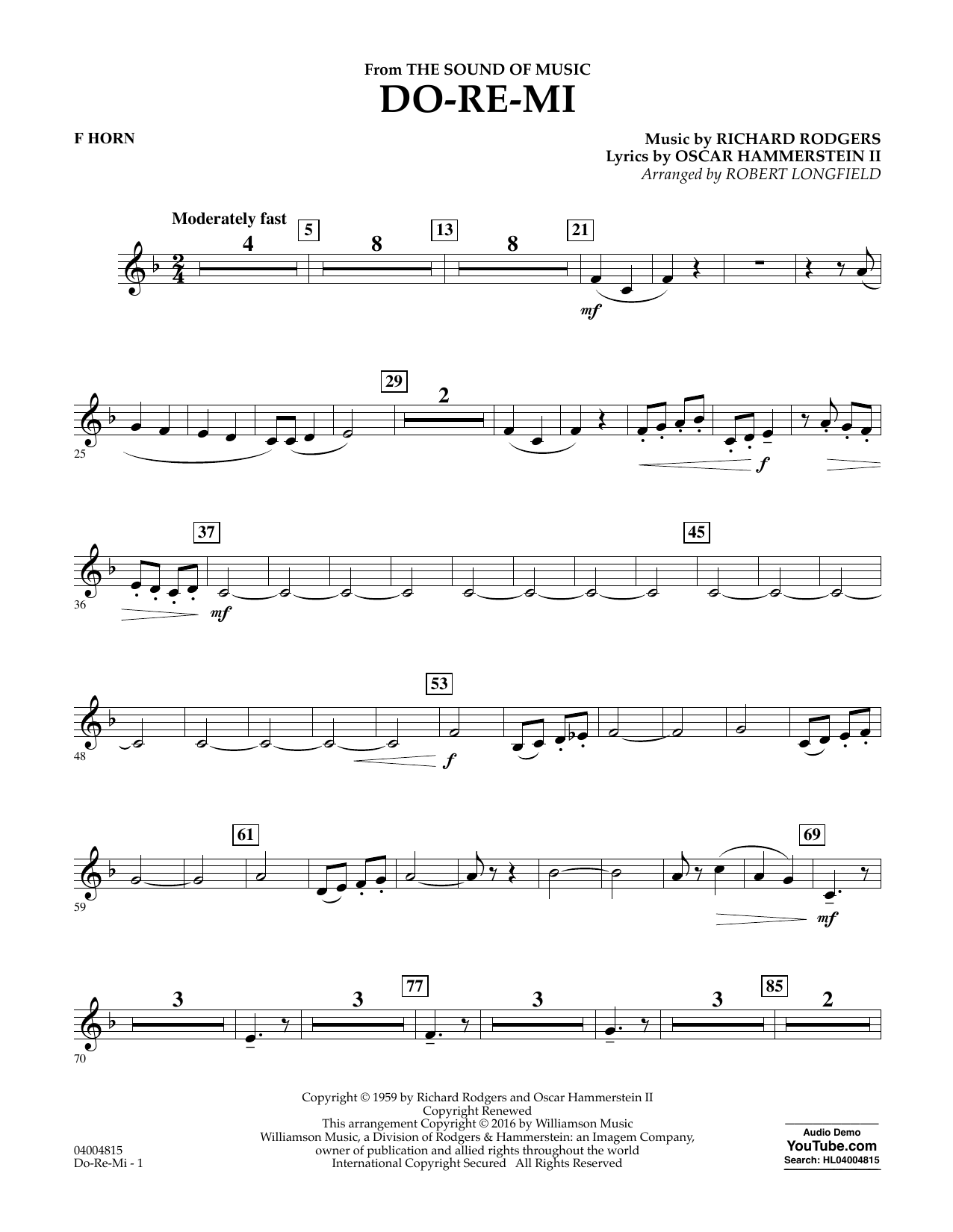 Do-Re-Mi (from The Sound of Music) – F Horn Do-Re-Mi (from The Sound of Music) – F Horn