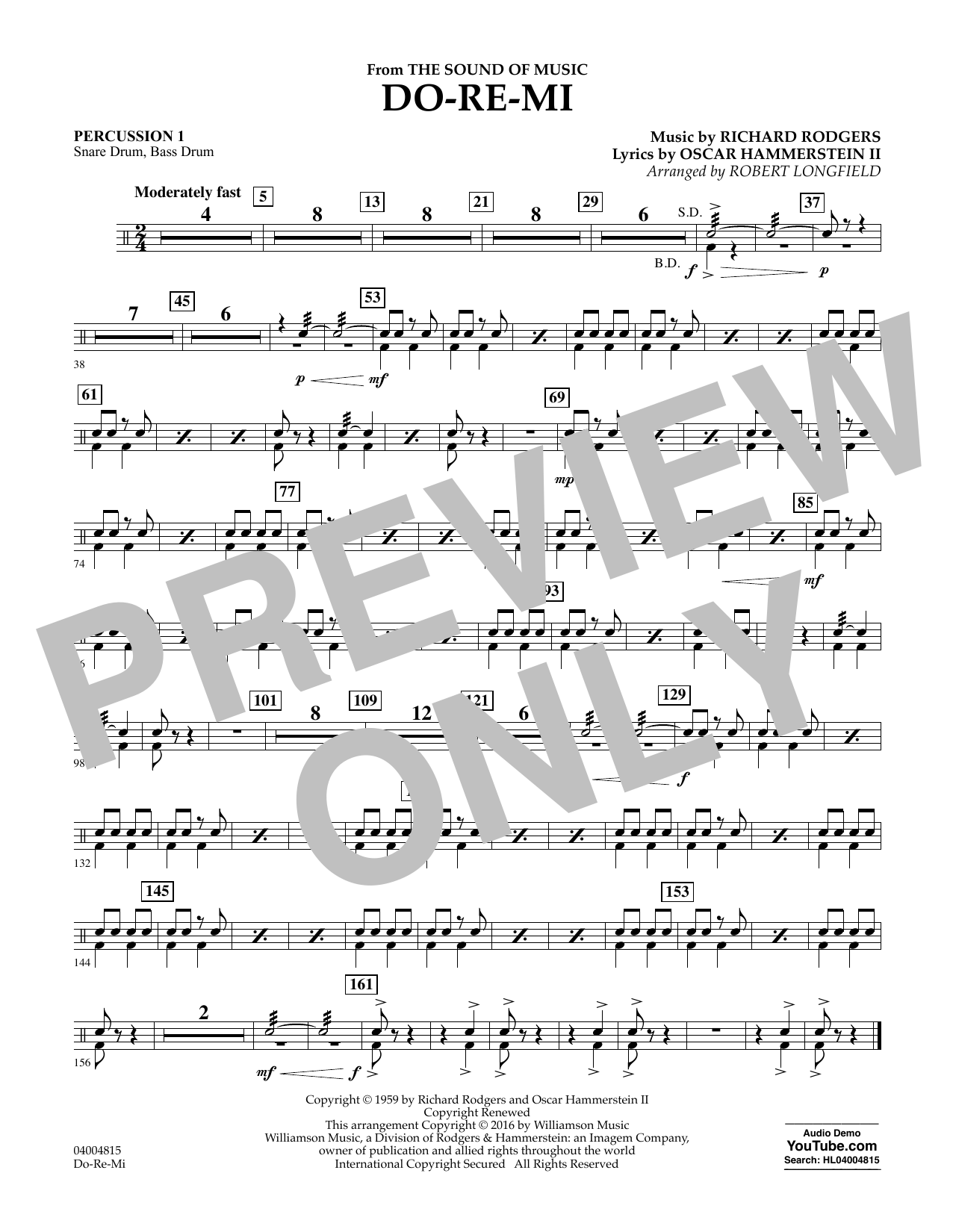 Do-Re-Mi (from The Sound of Music) – Percussion 1 Do-Re-Mi (from The Sound of Music) – Percussion 1