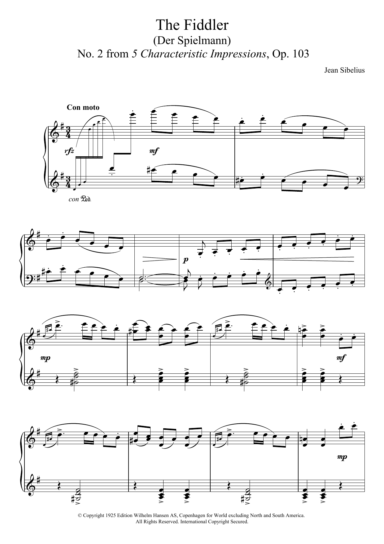 The Fiddler (From 5 Characteristic Impressions, Op.103) The Fiddler (From 5 Characteristic Impressions, Op.103)