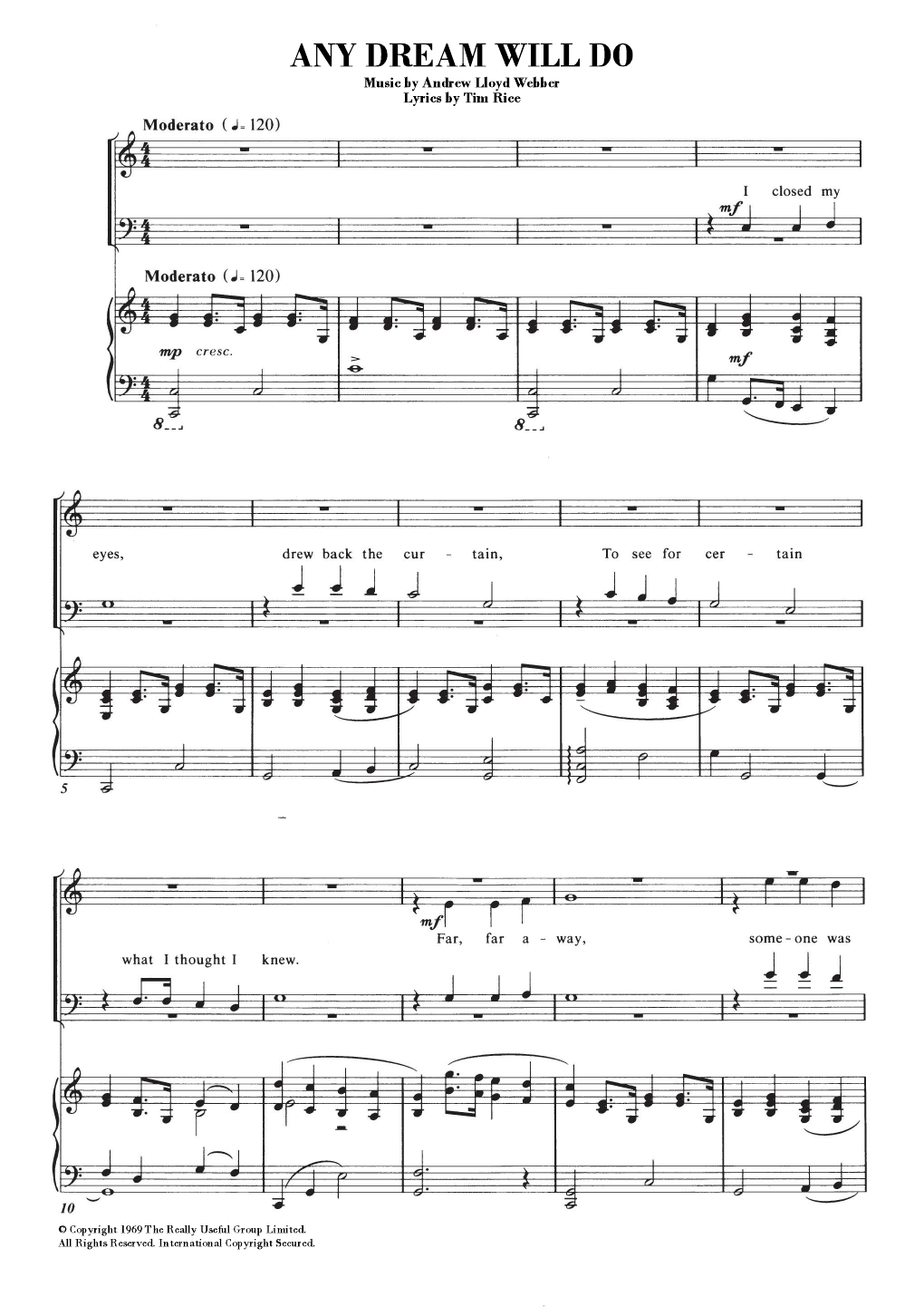 Any Dream Will Do (from Joseph And The Amazing Technicolor Dreamcoat) Any Dream Will Do (from Joseph And The Amazing Technicolor Dreamcoat)
