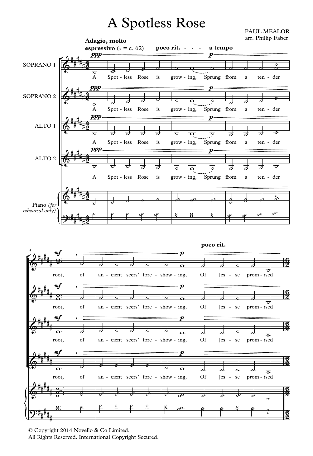 A Spotless Rose (arr. Phillip Faber) A Spotless Rose (arr. Phillip Faber)