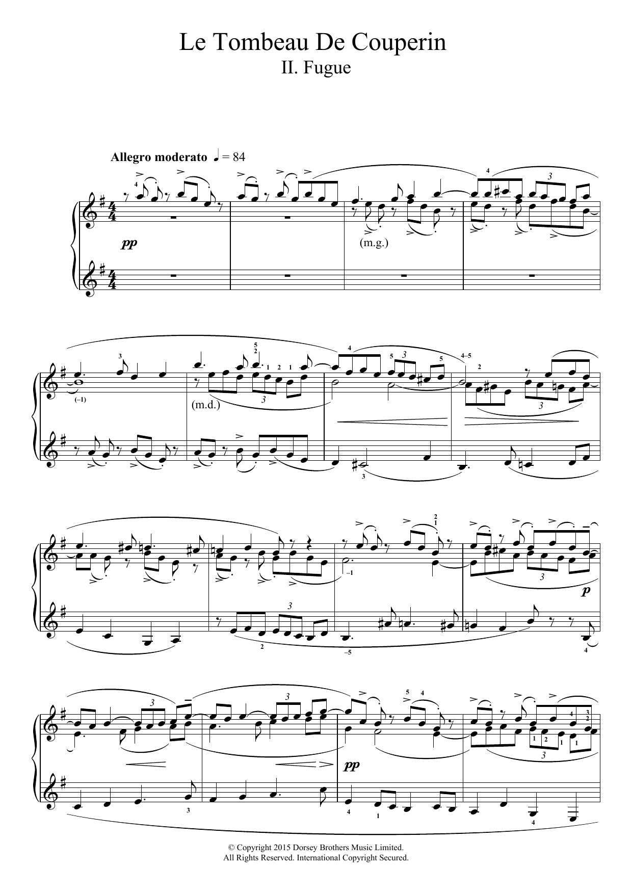 Le Tombeau De Couperin – II. Fugue Le Tombeau De Couperin – II. Fugue