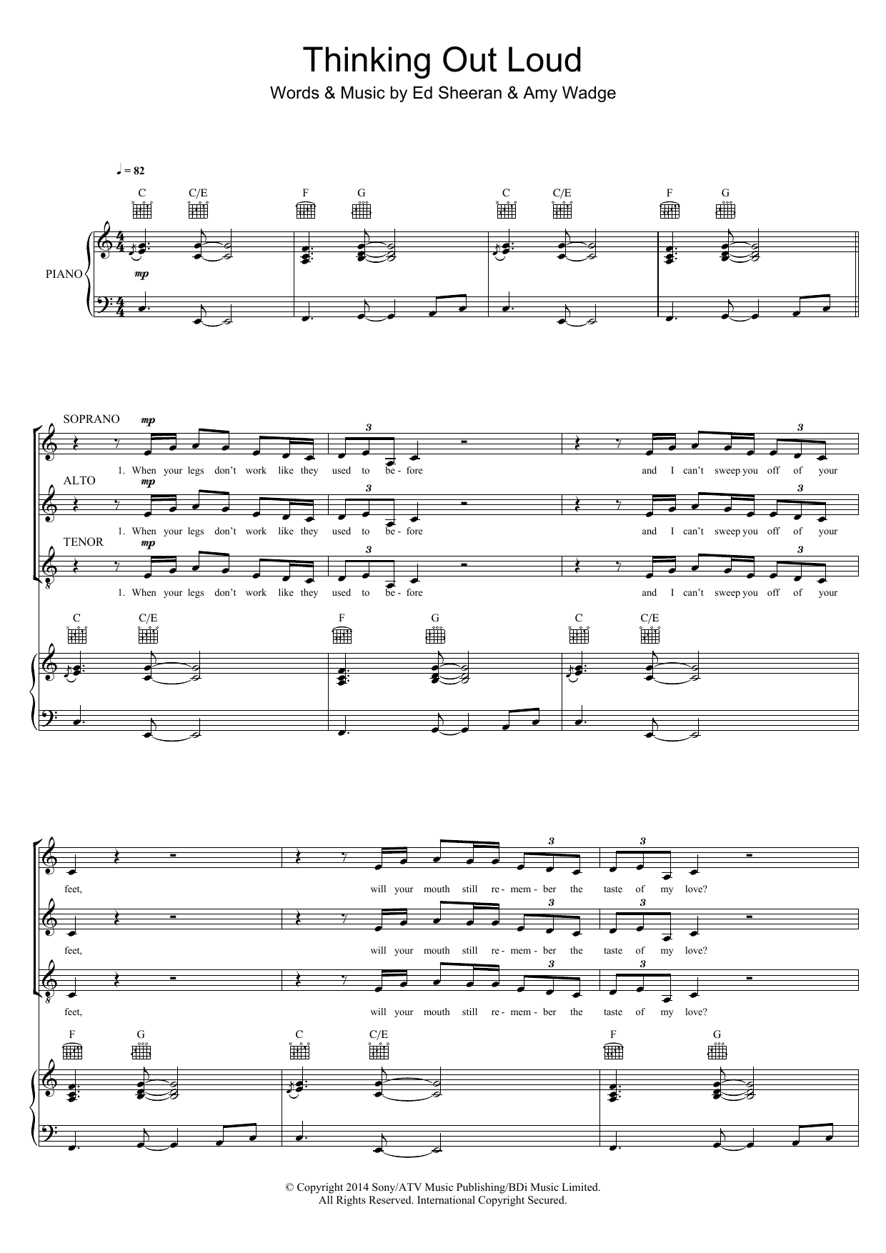 Thinking Out Loud (arr. Mark De-Lisser) Thinking Out Loud (arr. Mark De-Lisser)