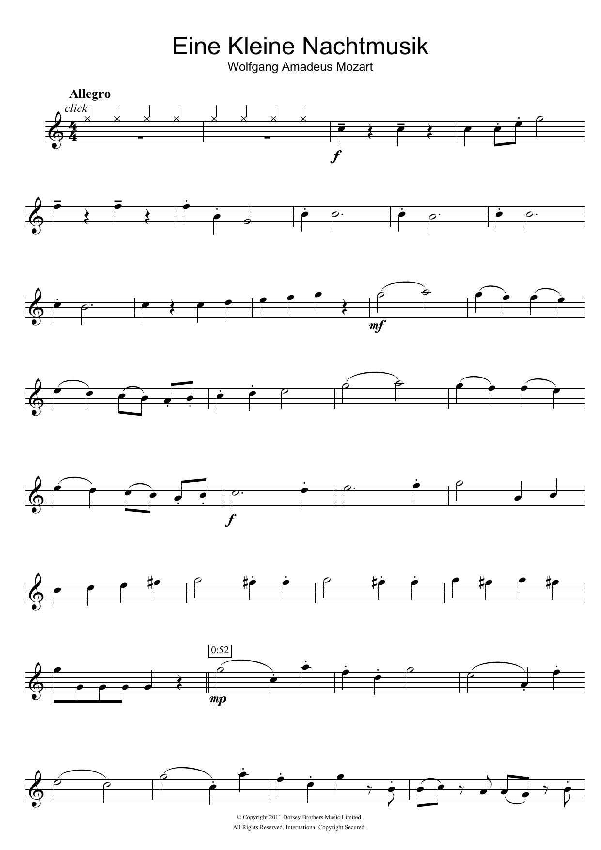 Allegro from Eine Kleine Nachtmusik K525 Allegro from Eine Kleine Nachtmusik K525