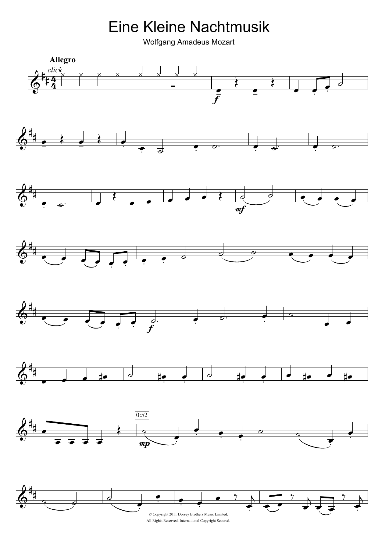 Allegro from Eine Kleine Nachtmusik K525 Allegro from Eine Kleine Nachtmusik K525