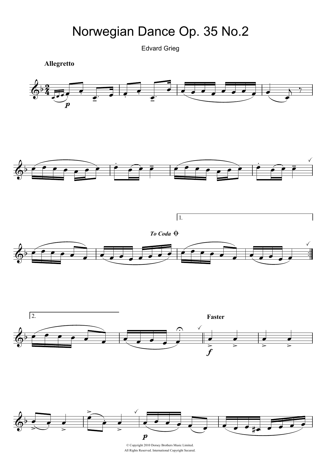 Norwegian Dance No. 2 Op. 35 Norwegian Dance No. 2 Op. 35