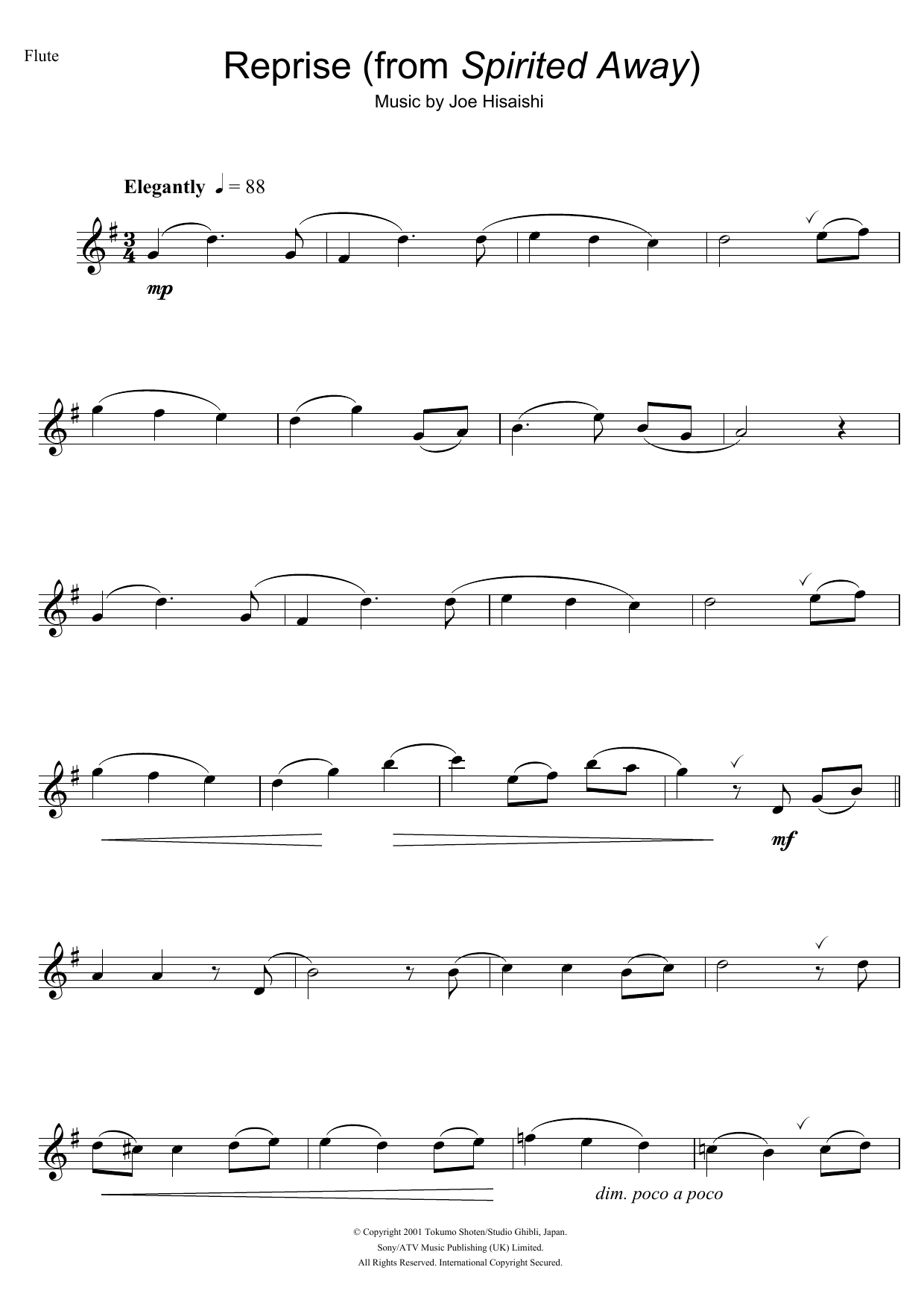 Reprise … (from Spirited Away) Reprise … (from Spirited Away)
