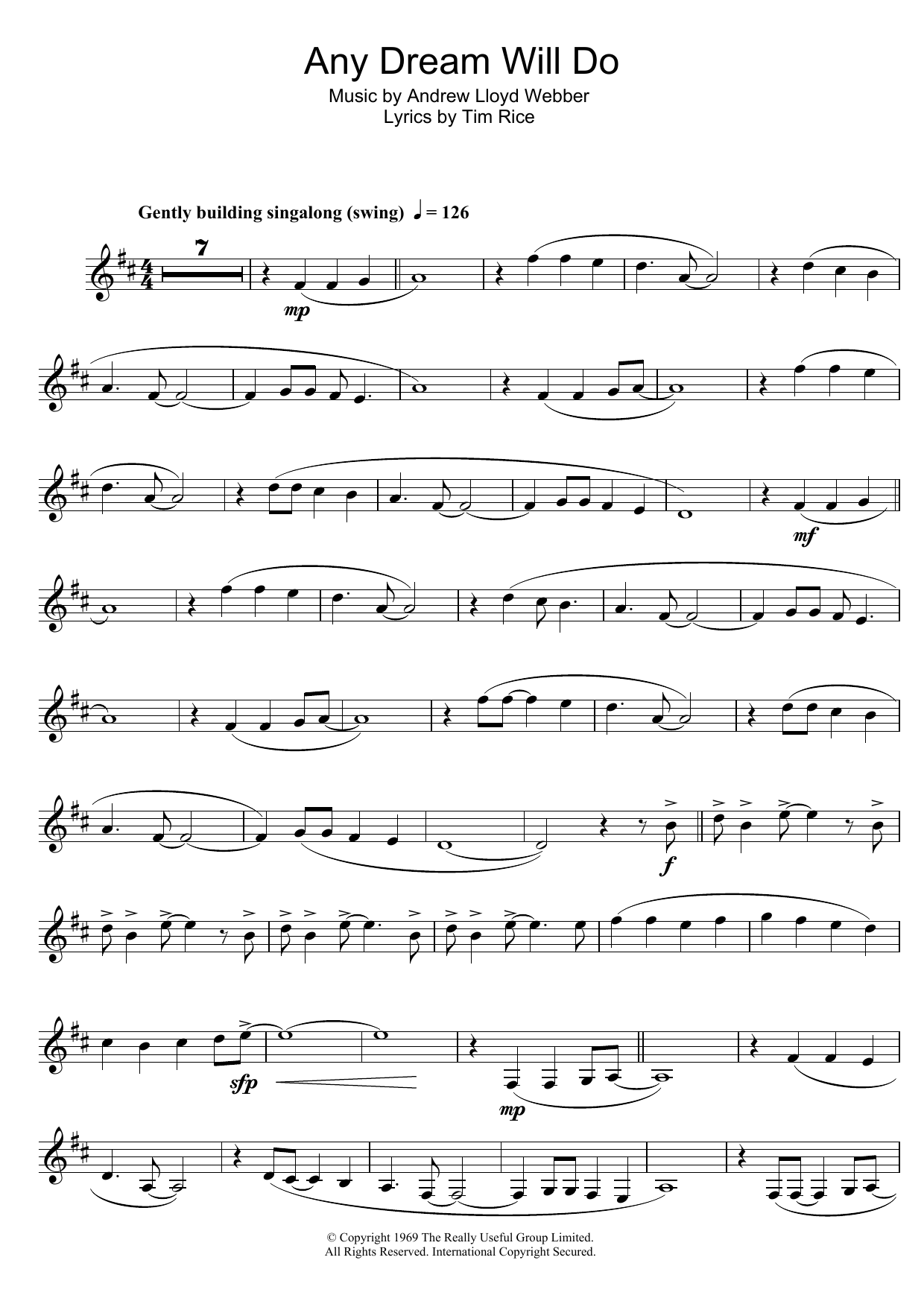 Any Dream Will Do (from Joseph And The Amazing Technicolor Dreamcoat) Any Dream Will Do (from Joseph And The Amazing Technicolor Dreamcoat)