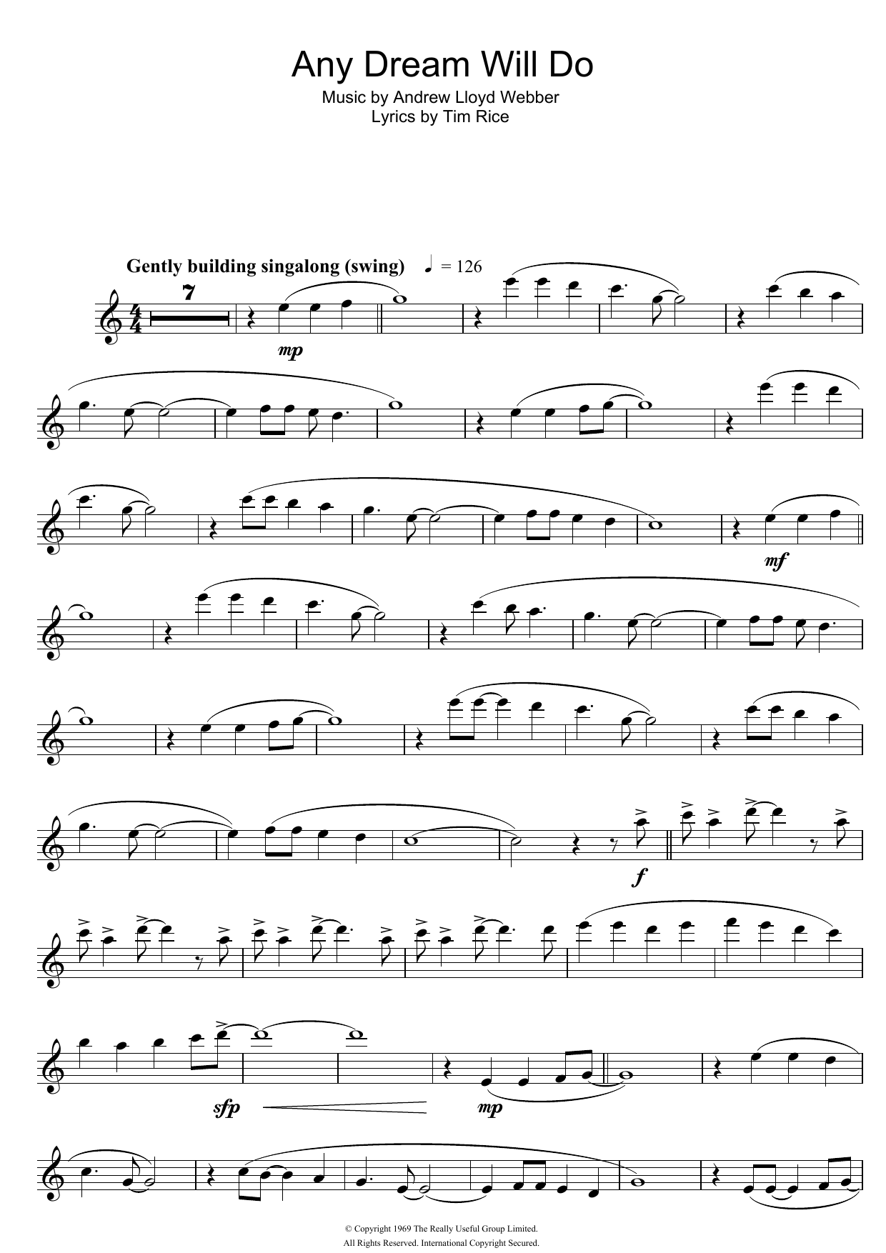 Any Dream Will Do (from Joseph And The Amazing Technicolor Dreamcoat) Any Dream Will Do (from Joseph And The Amazing Technicolor Dreamcoat)